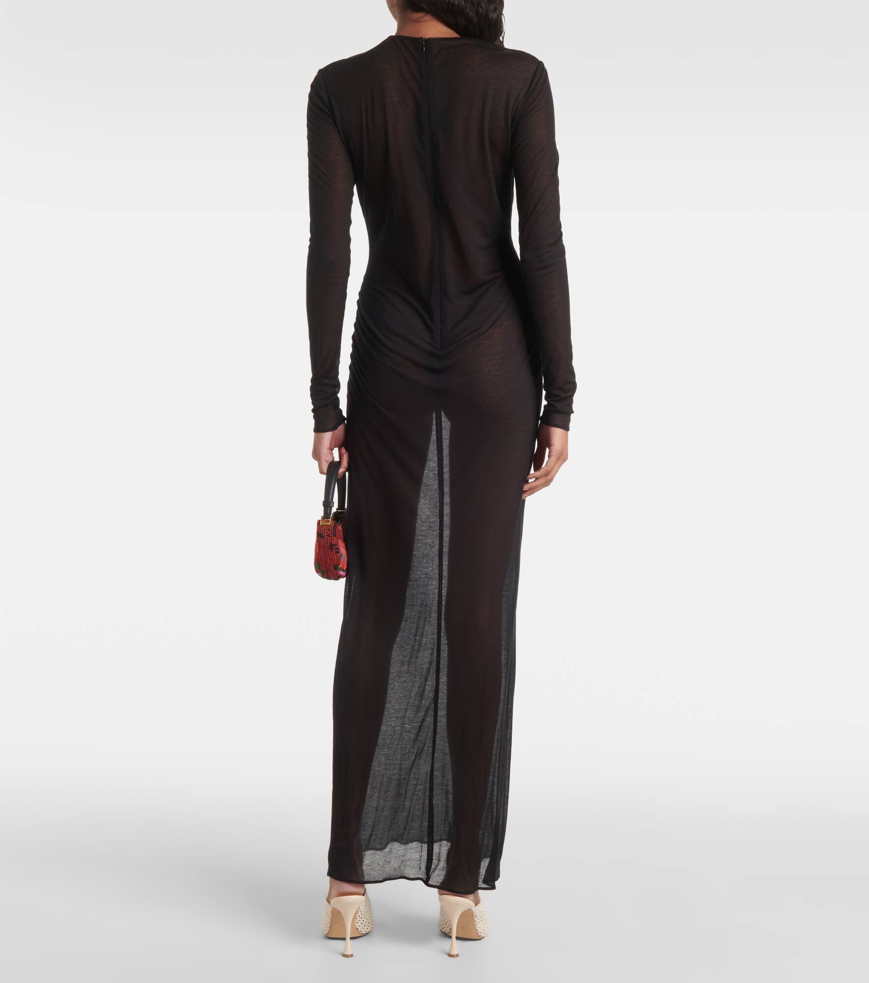 Crochet-trimmed jersey maxi dress - 3
