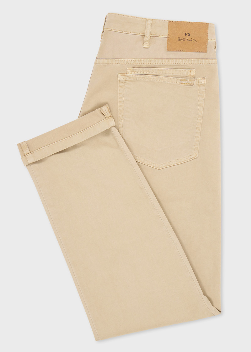 Paul Smith Relaxed Tapered-Fit Beige Stretch Cotton-Twill Jeans outlook