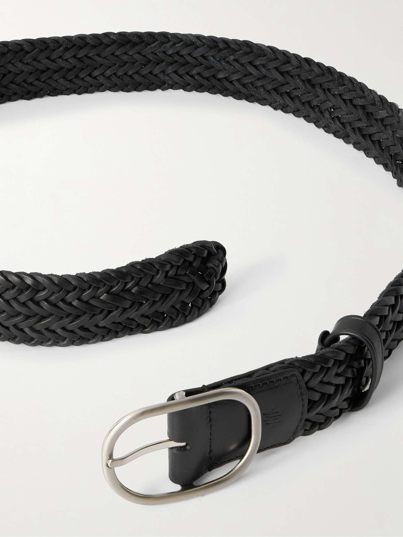 Woven leather belt Black - 3