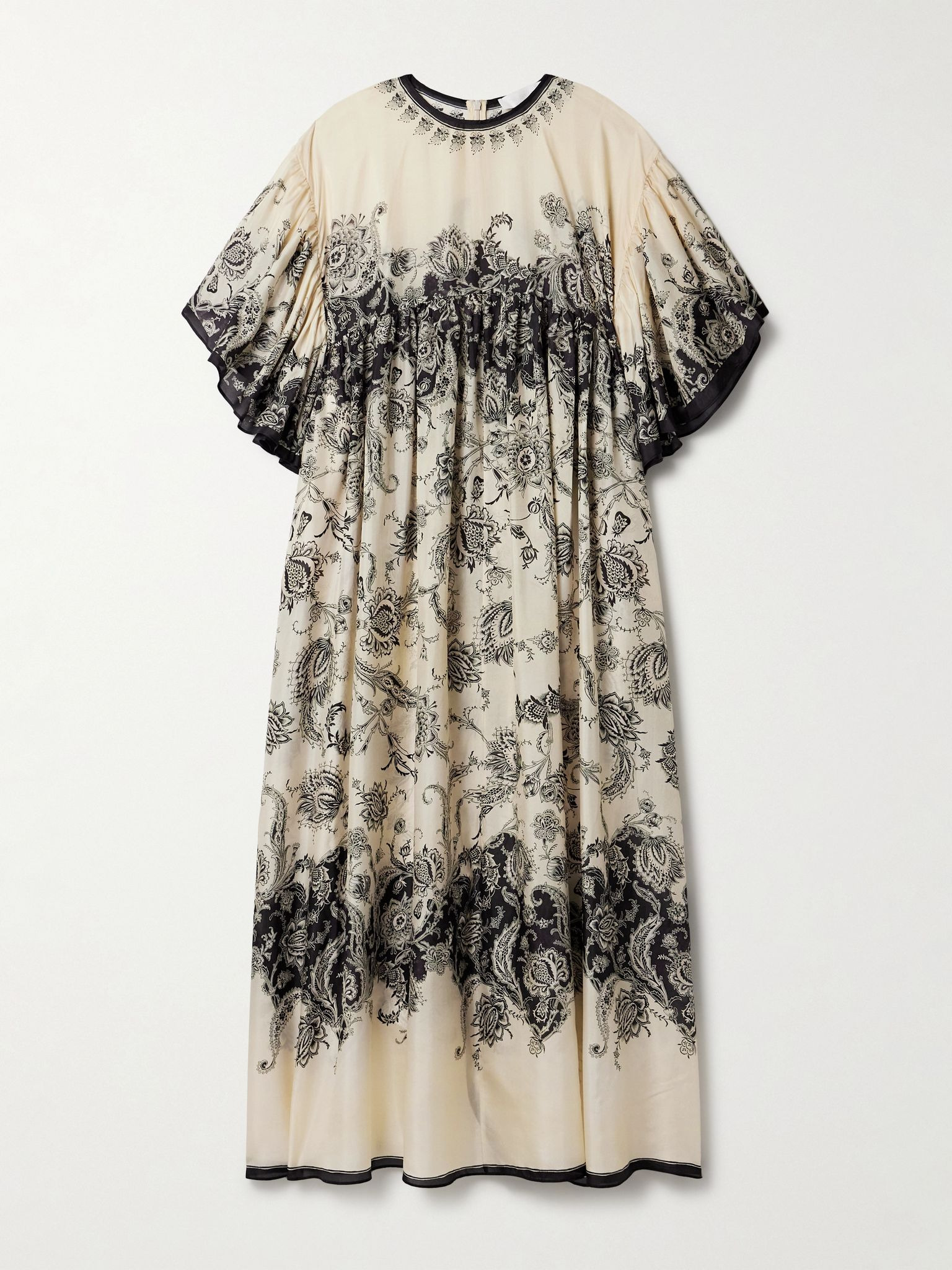 Rhiannon paisley-print silk maxi dress Cream - 1