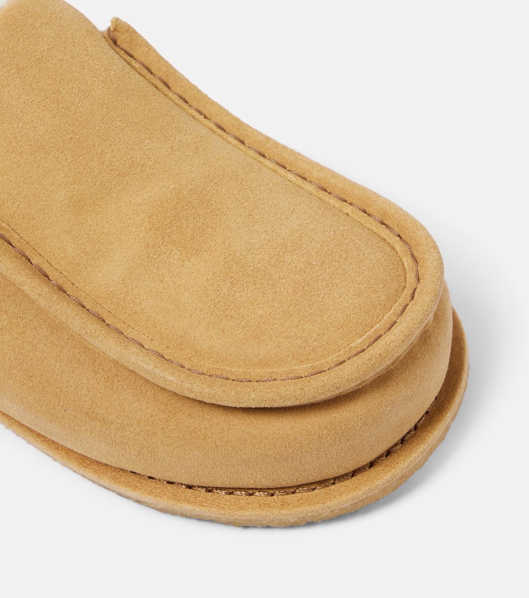 Shearling-lined suede mules - 5