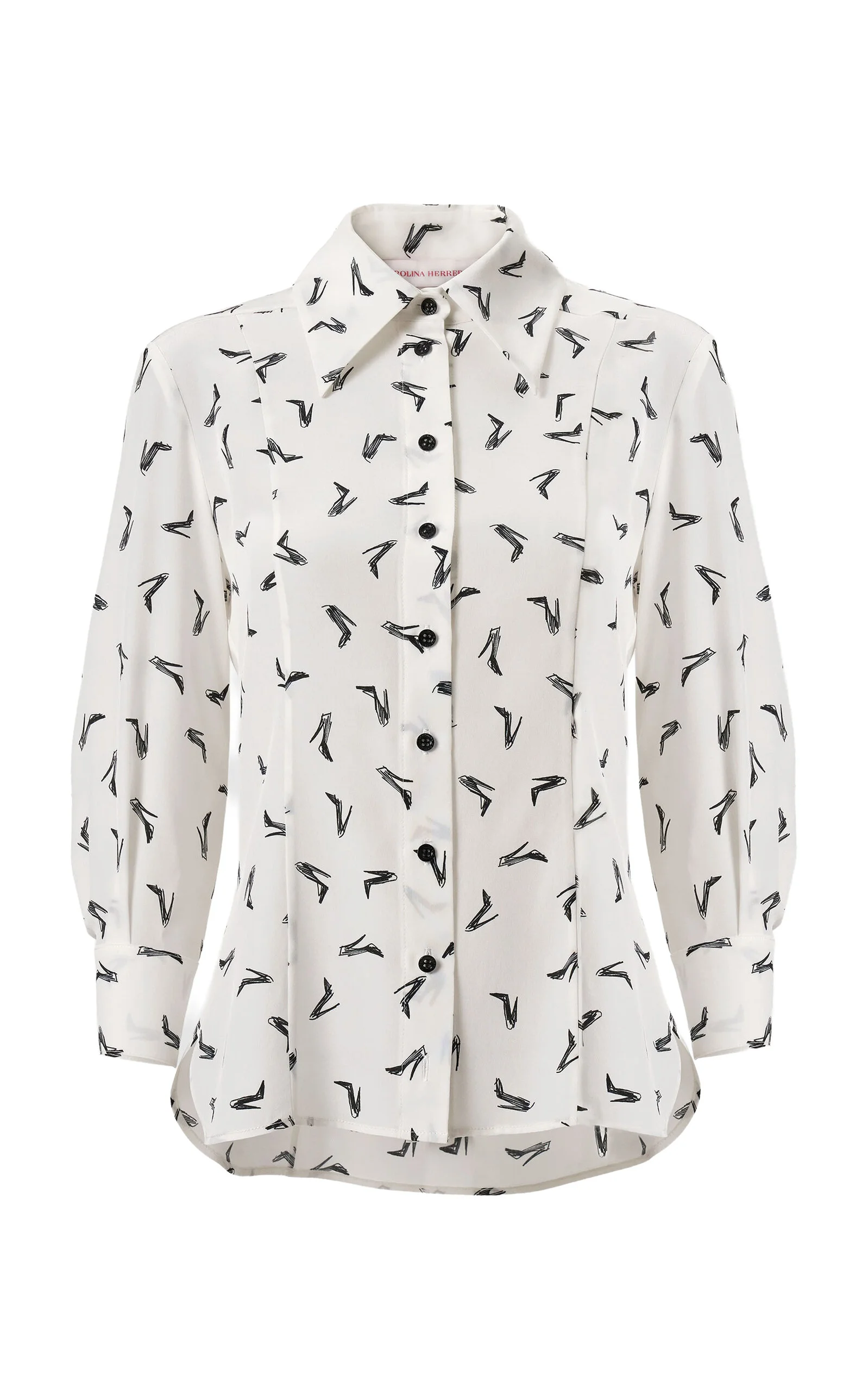 Good Girl Shoe Print Crepe Shirt black/white - 1