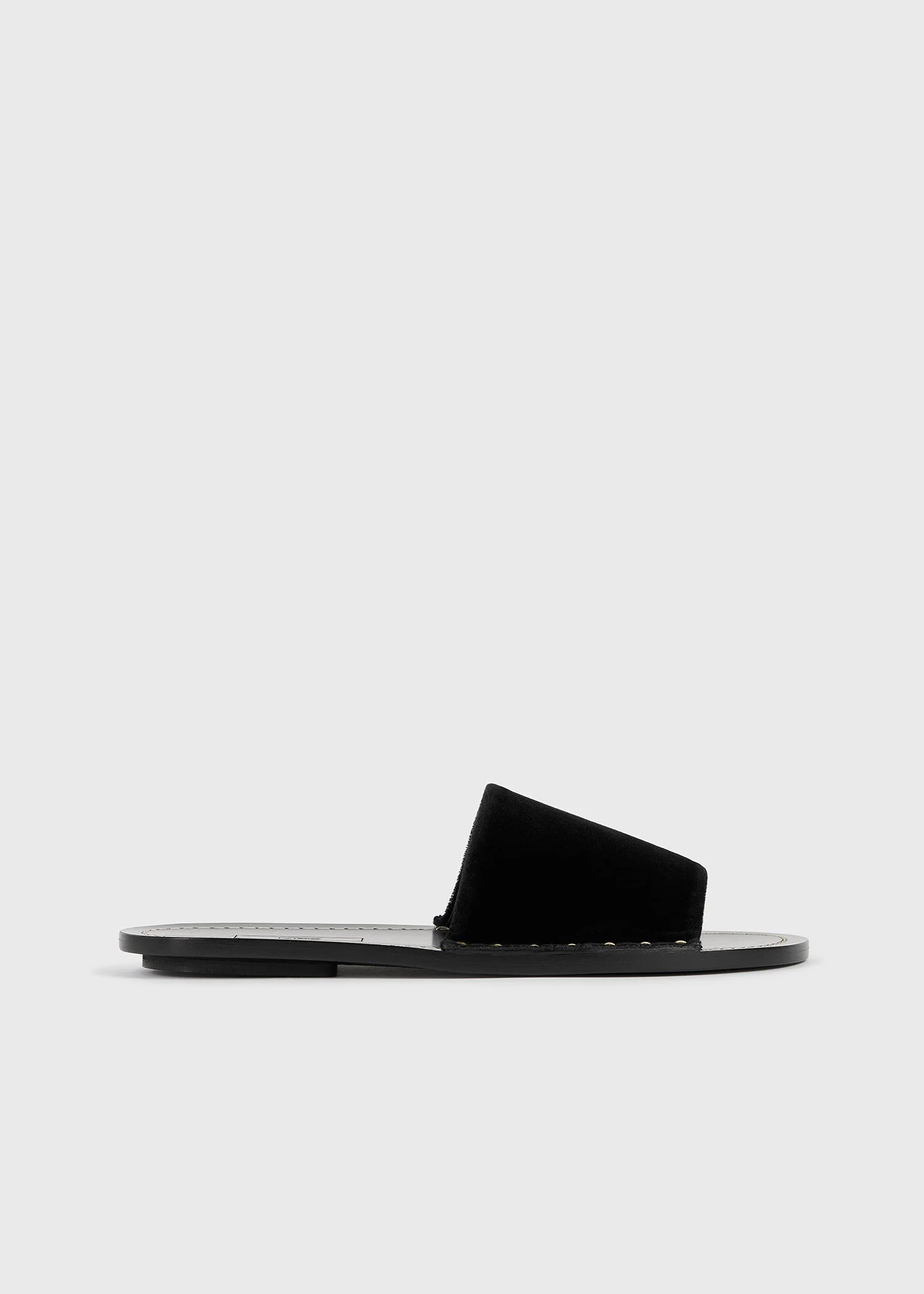 Studded velvet slides black - 1