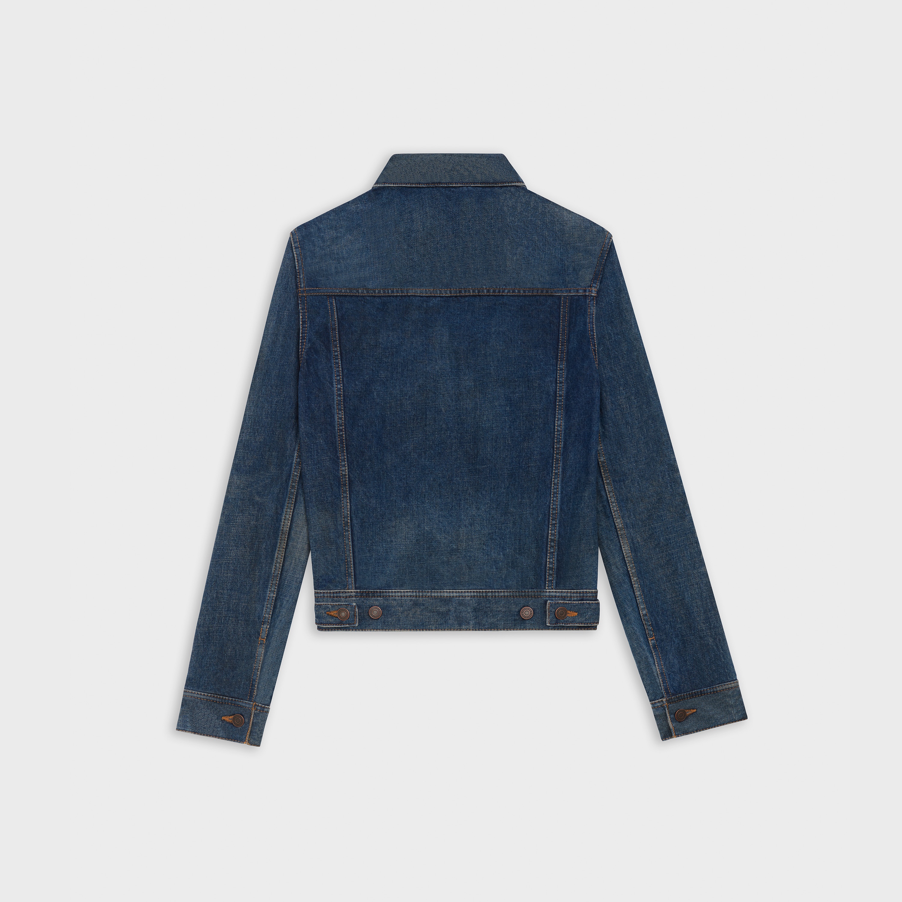 CELINE TRUCKER JACKET IN DARK STONE DENIM - 2