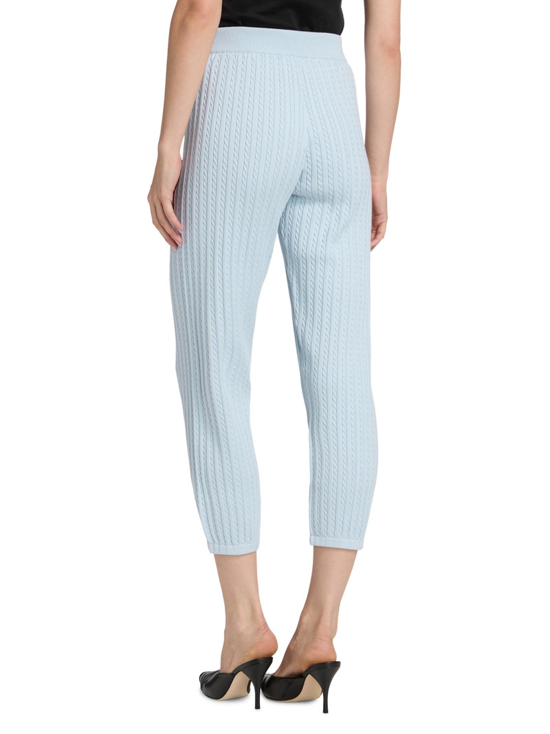 Women's Cable-Knit Cotton-Cashmere Crop Joggers - Blue Haze 5
