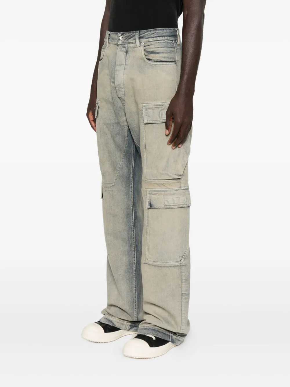RICK OWENS DRKSHDW - Men Denim Double Cargo Jeans Pants - 3
