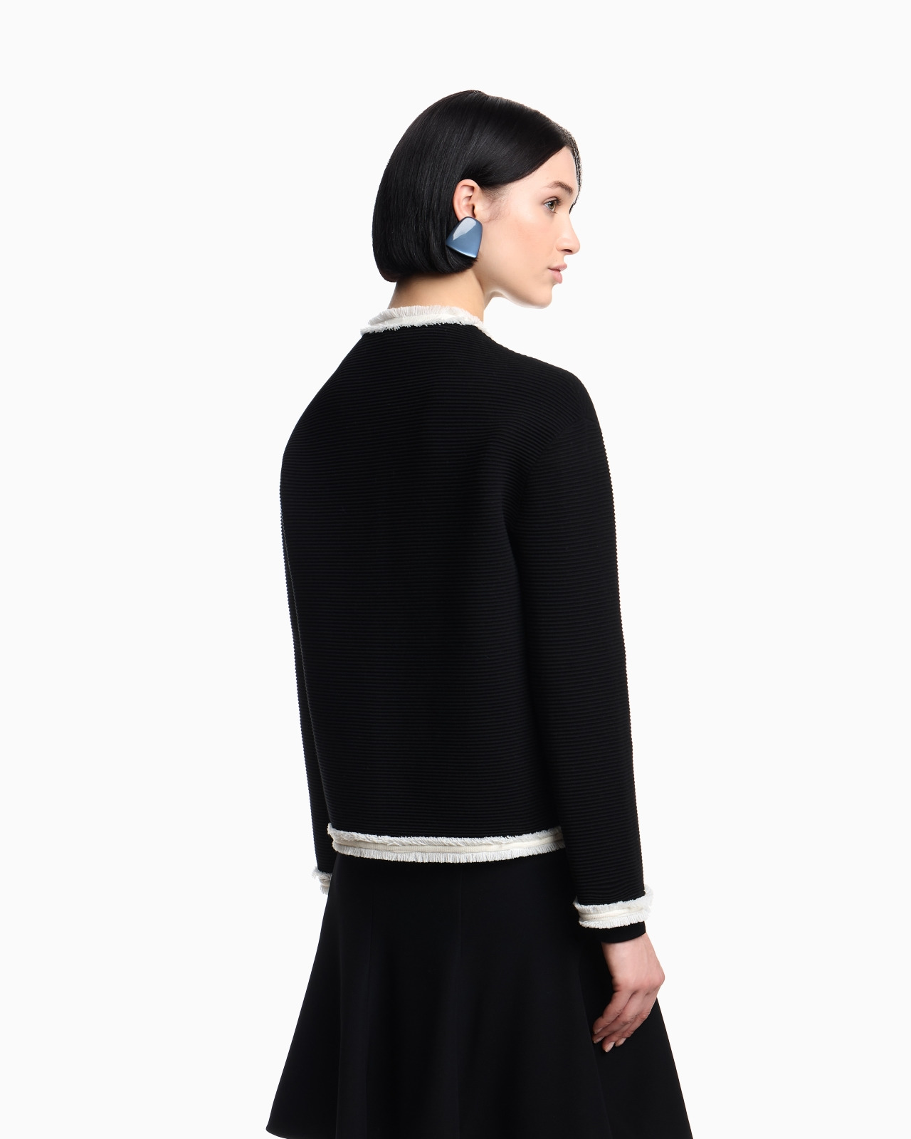 OTTOMAN FABRIC JACKET WITH FRINGE TRIMS - 3
