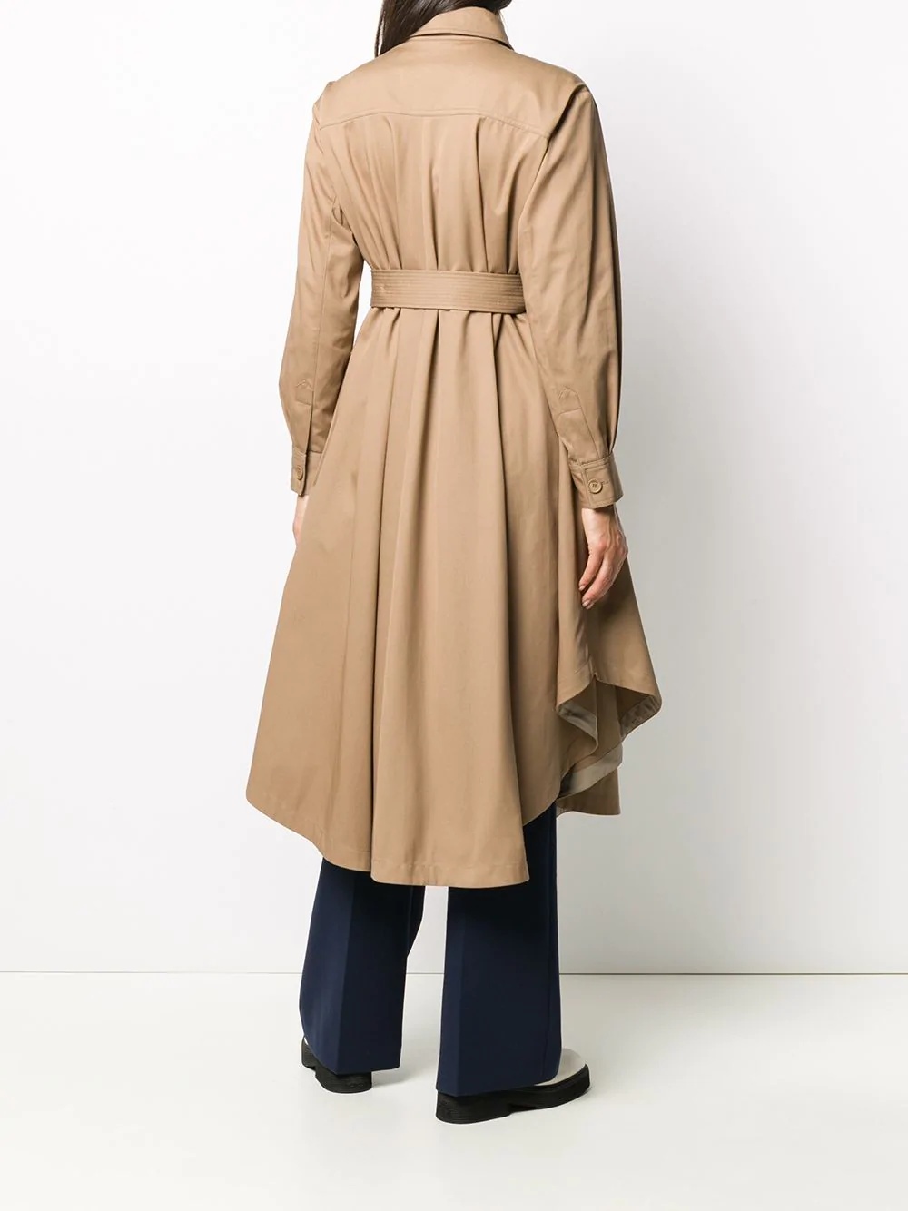 draped hooded trench coat - 6