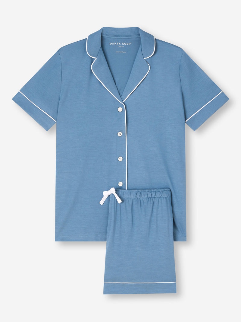 Women's Short Pyjamas Lara Micro Modal Stretch Denim - 1