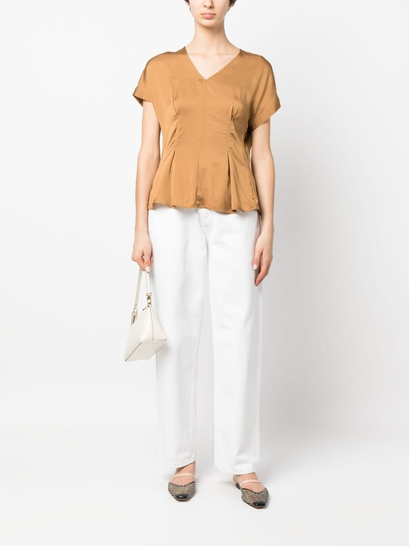 Aspesi satin-finish flared blouse outlook