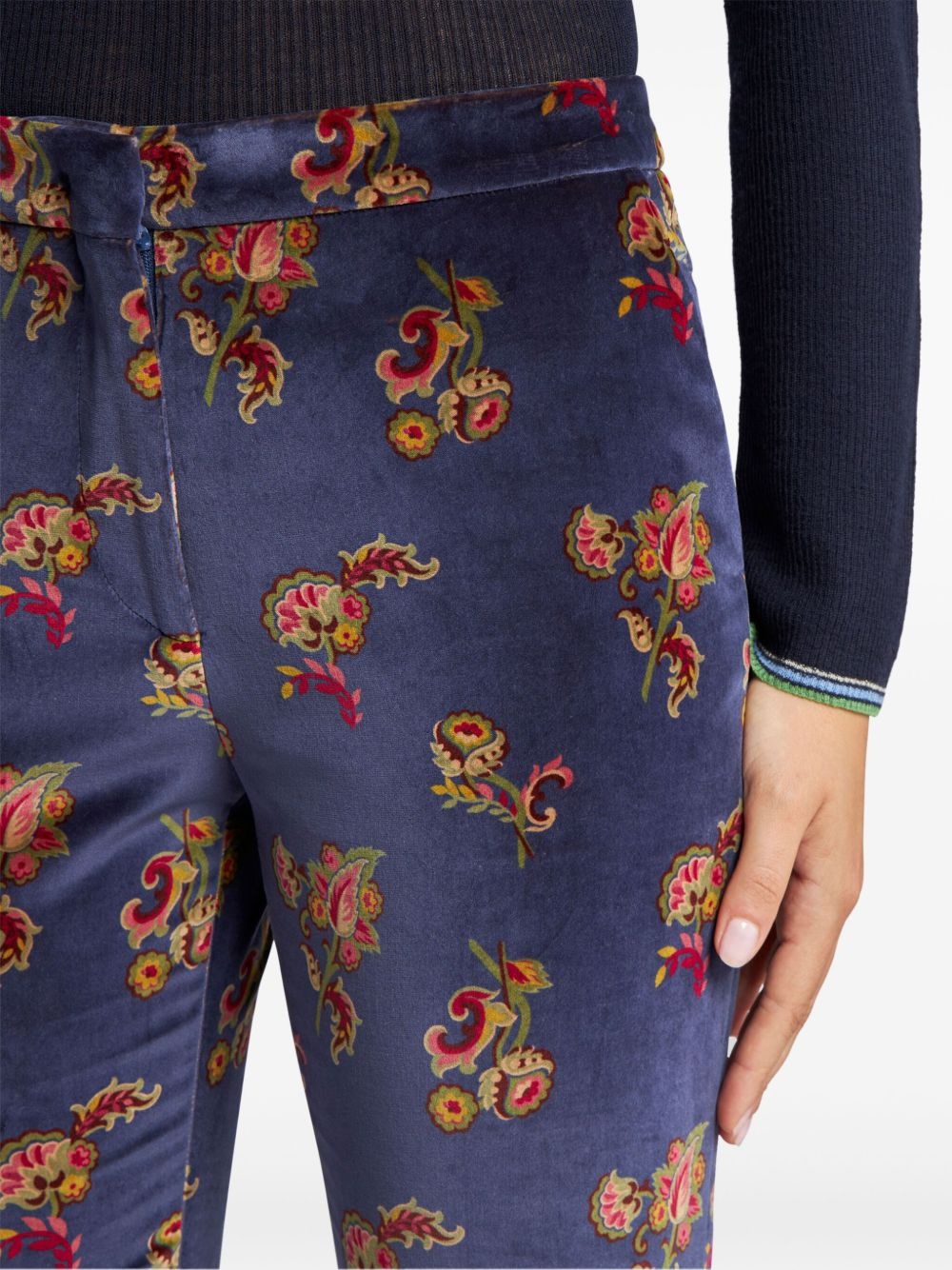 floral flared trousers - 5
