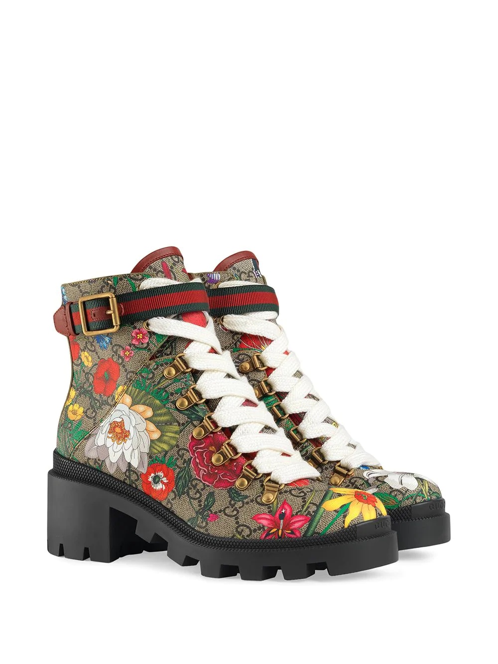 Flora print 57mm ankle boots - 2