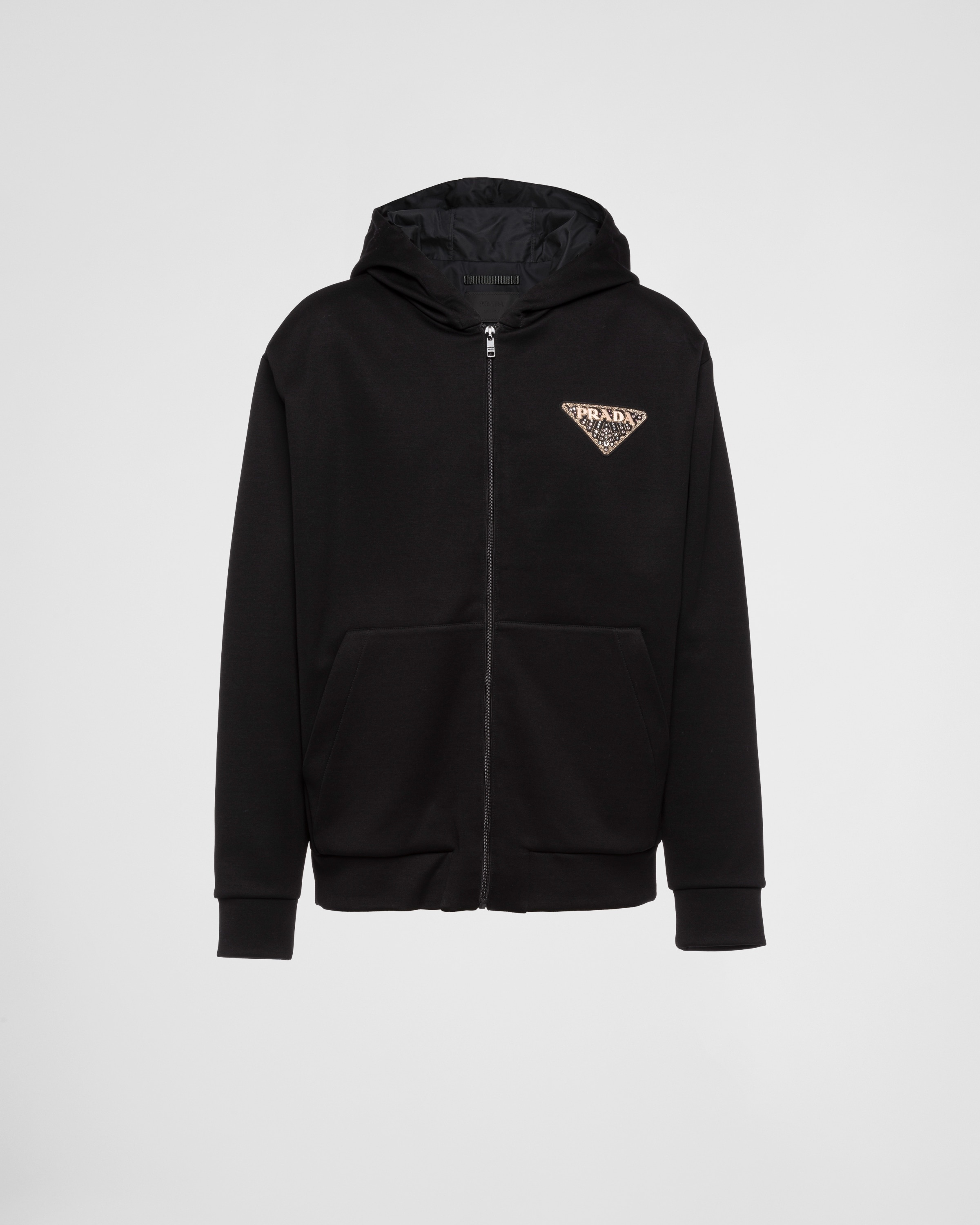 Technical fabric and Re-Nylon hoodie - 1