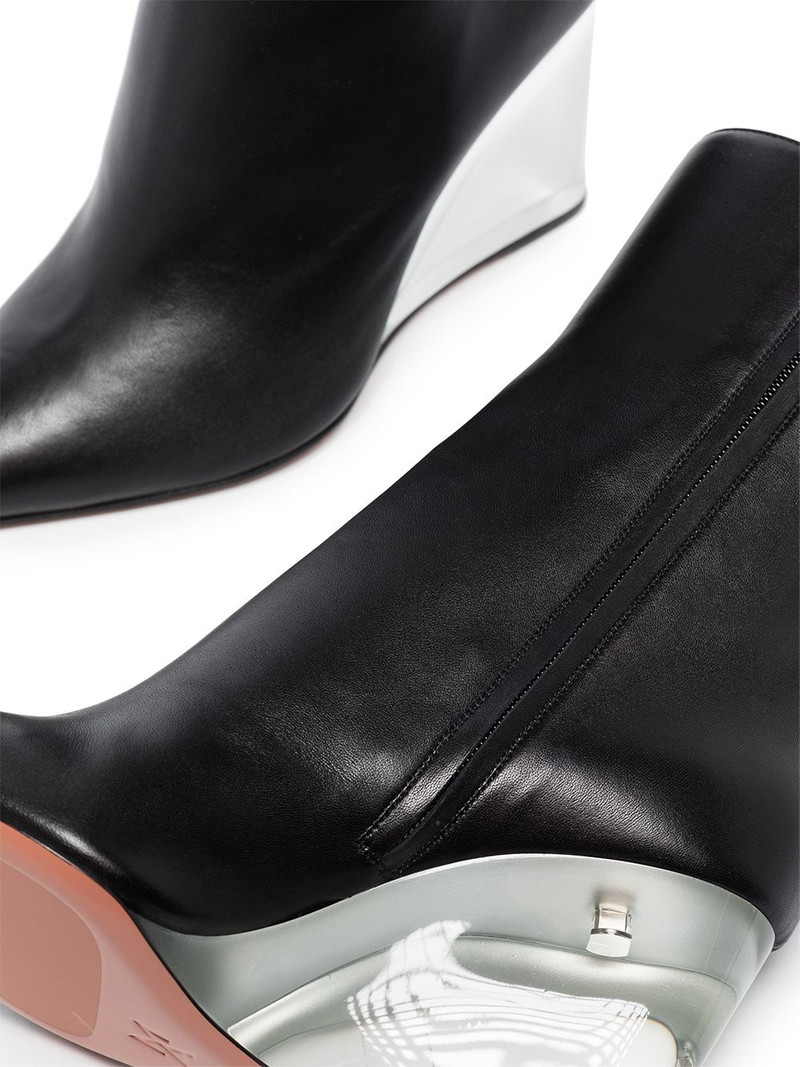 Amina Muaddi Pernille 95mm wedge boots outlook