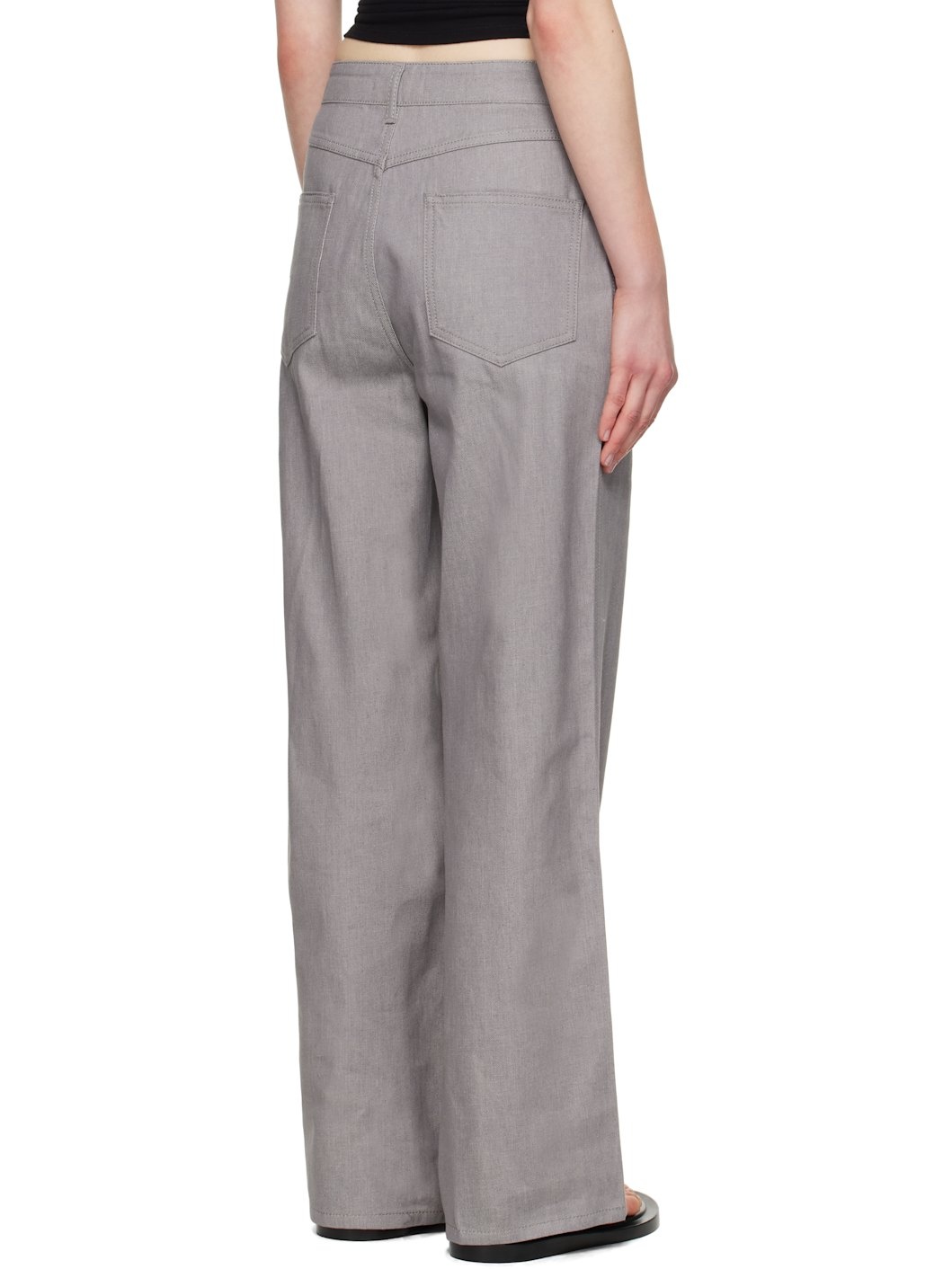 Gray Four-Pocket Jeans - 3