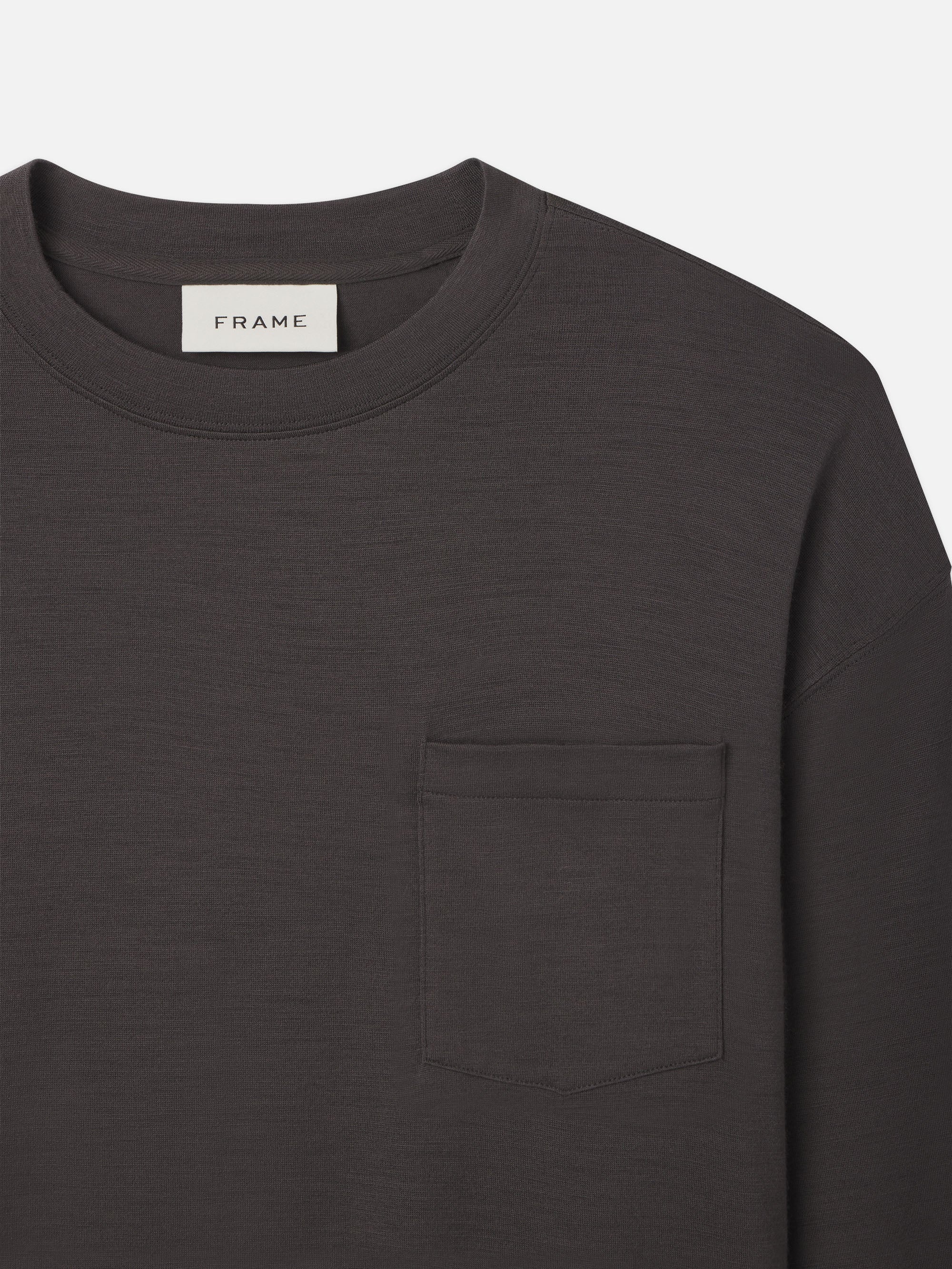 Long Sleeve Woolen Tee in Taupe - 3
