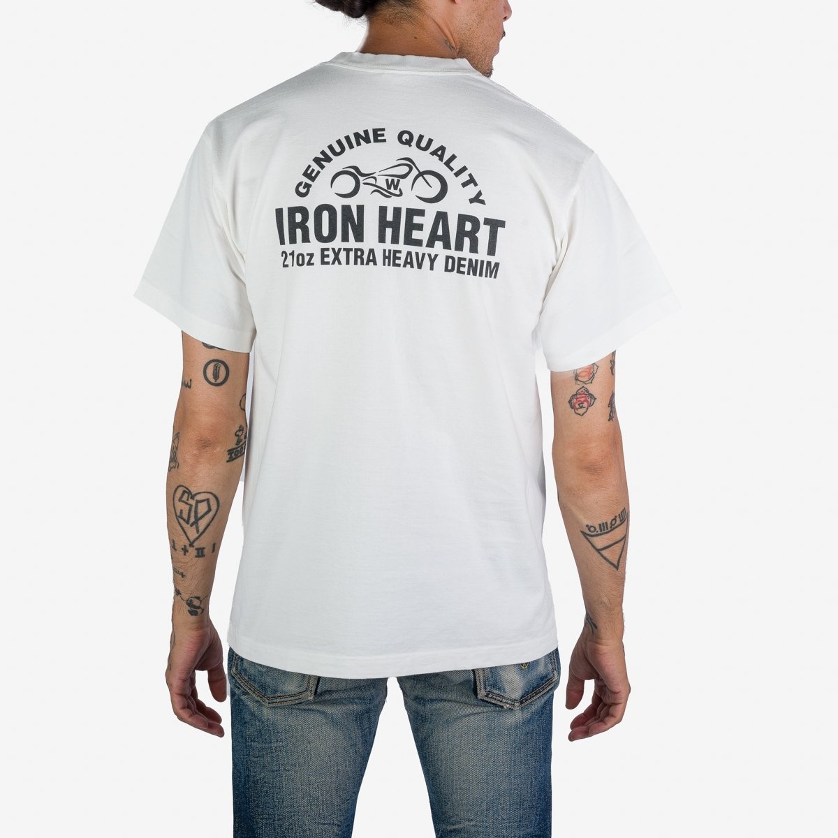 IHPT-2304-WHT 7.5oz Printed Loopwheel Crew Neck T-Shirt - White - 5