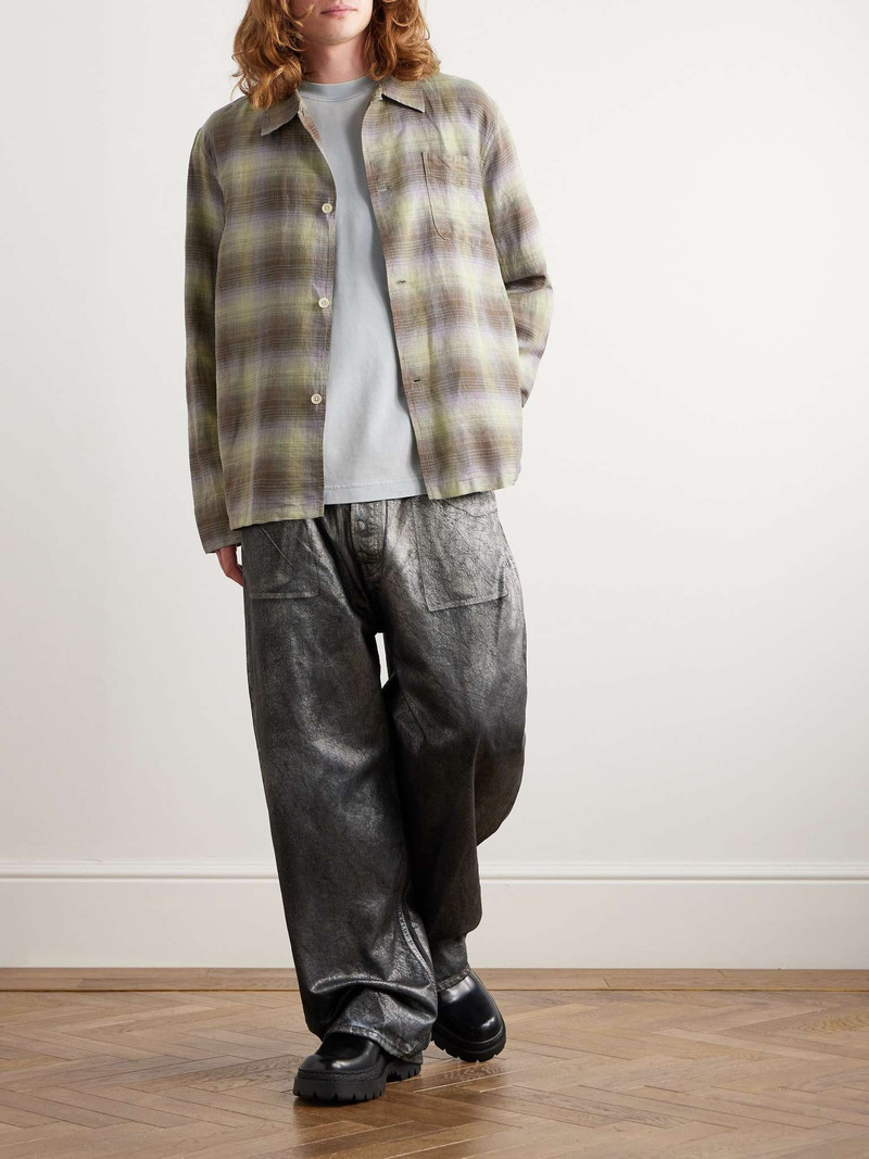 Our Legacy Checked Linen and Cotton-Blend Shirt outlook