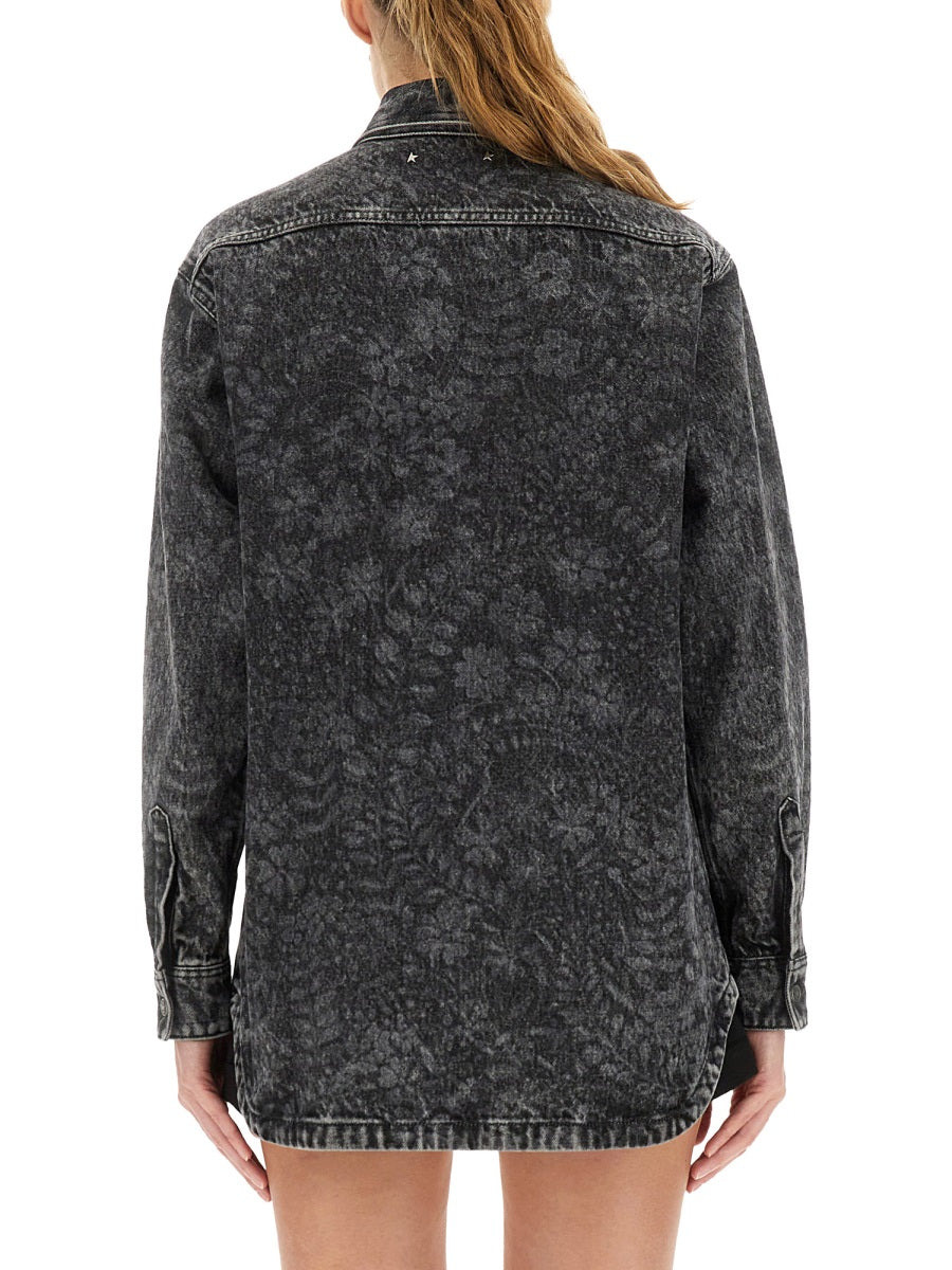 Golden Goose Women "Ollie Boyfriens" Shirt With Laser Flowers - 3