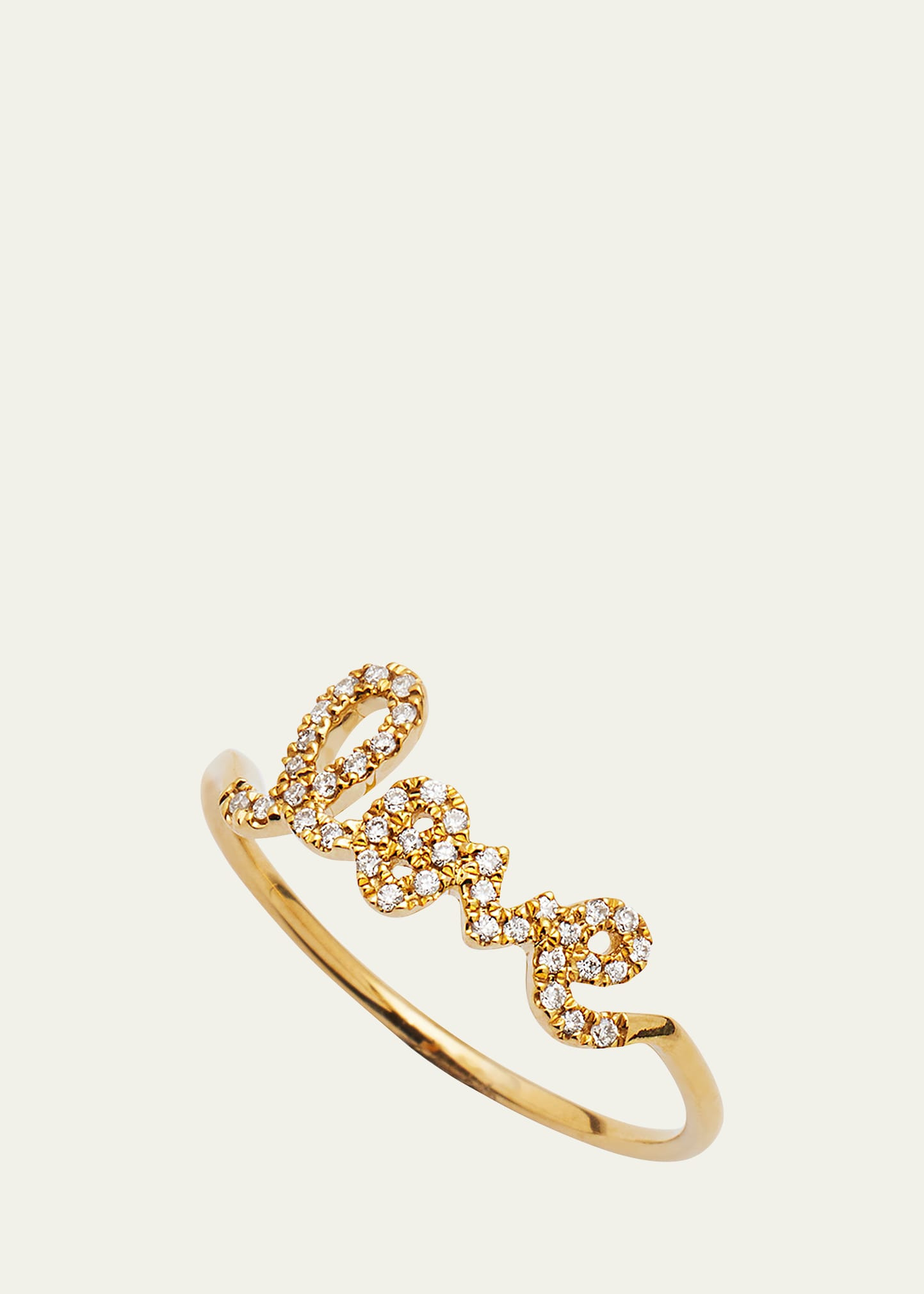14k Gold Diamond Love Script Ring - 3