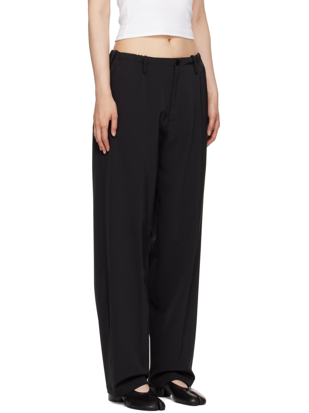 Black Drawstring Trousers - 2