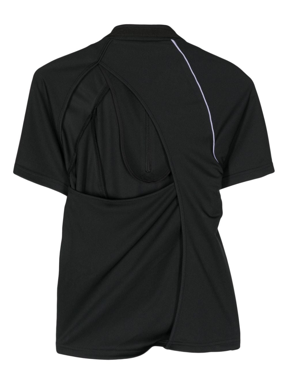 contrast-trim twisted T-shirt - 2