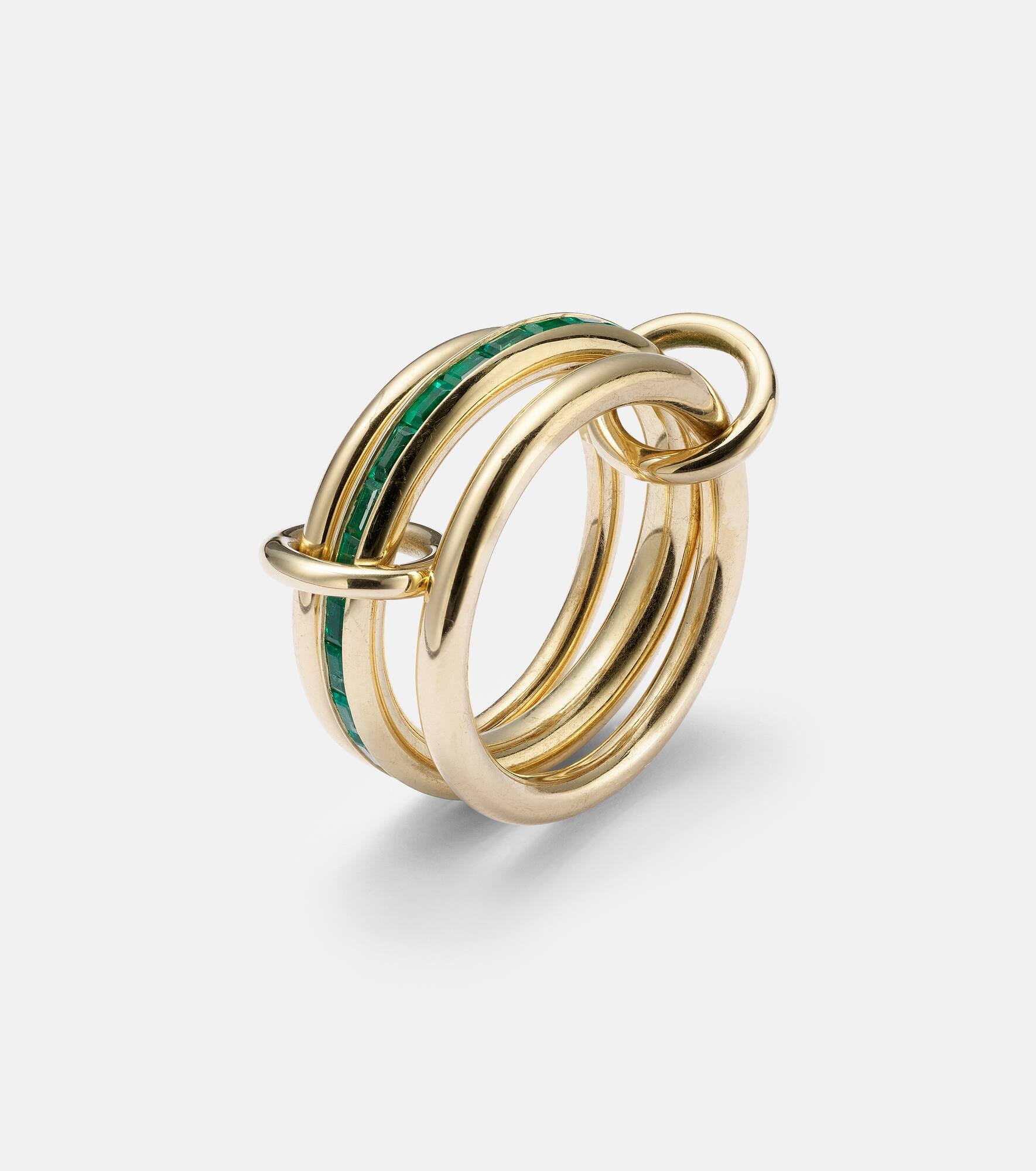 Pyrus 18kt gold ring with emeralds - 6