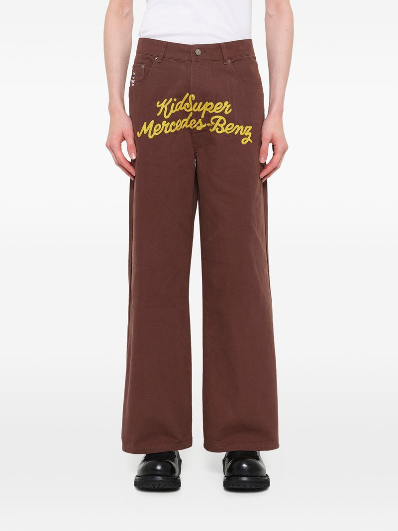 x Mercedes Benz logo-embroidered wide-leg trousers 5