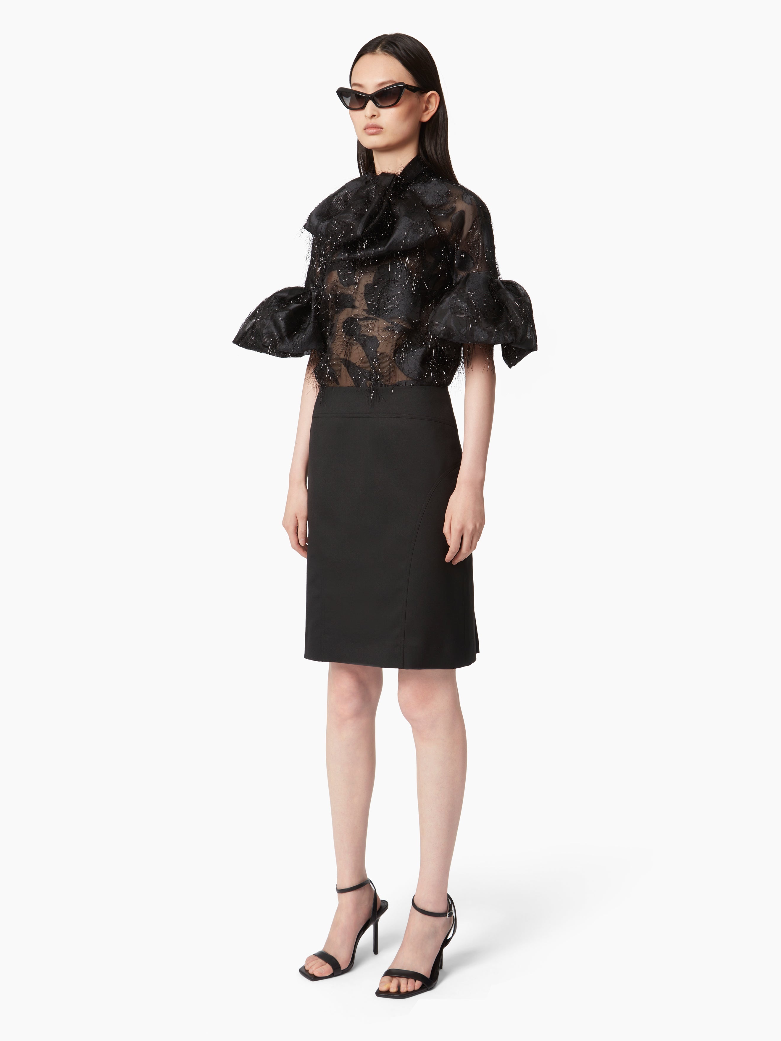 LAVALIERE SHIRT WITH COCOON SLEEVES - 2
