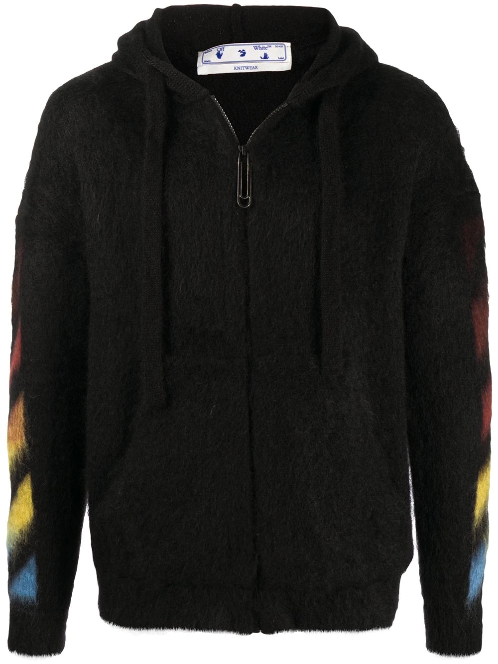 Arrows-motif textured hoodie - 1