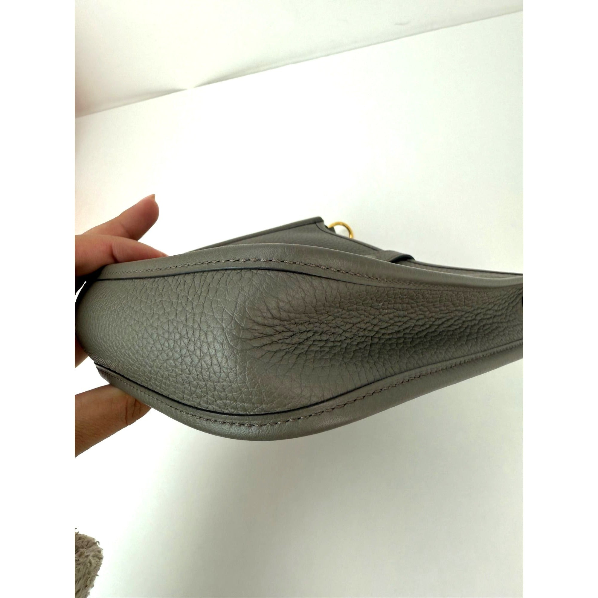 Hermes Taurillon Clemence Evelyne TPM Etoupe Crossbody Bag - 12