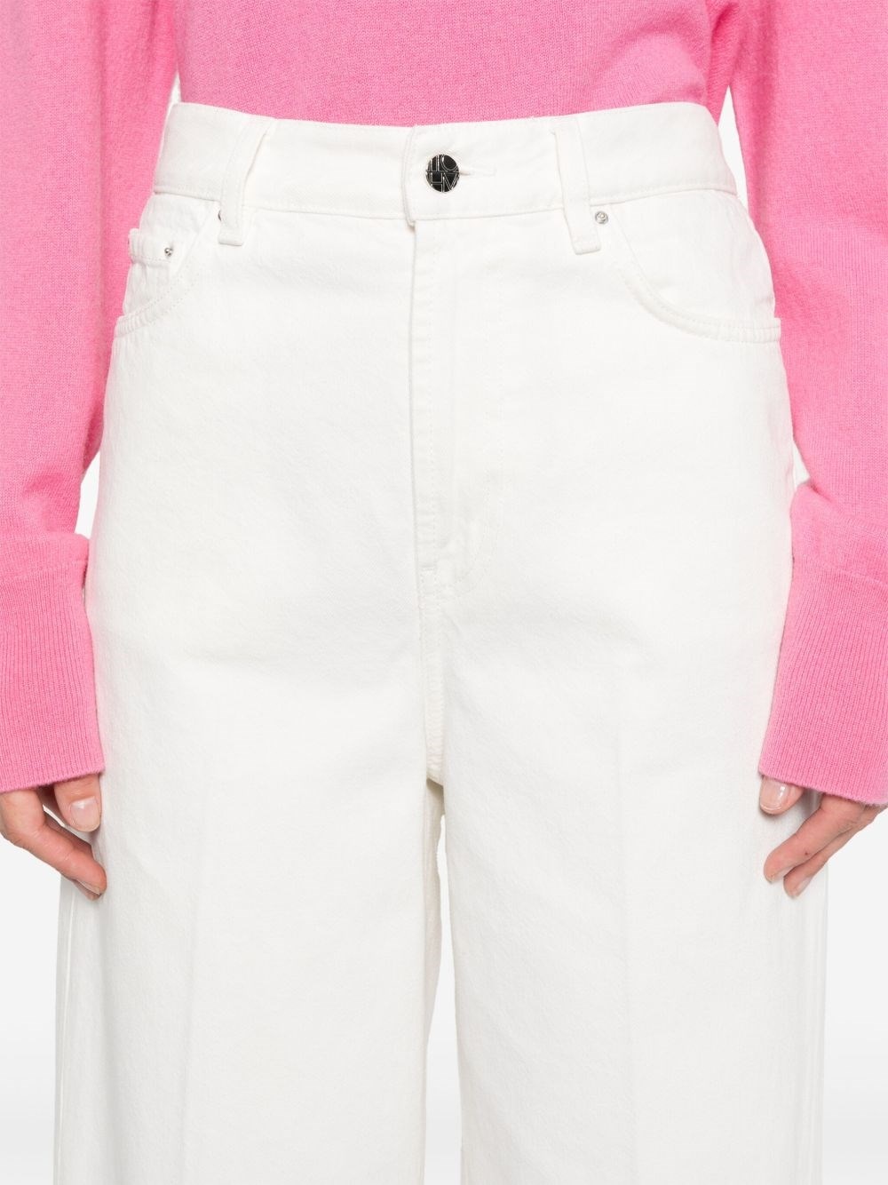 Wide leg denim jeans - 4
