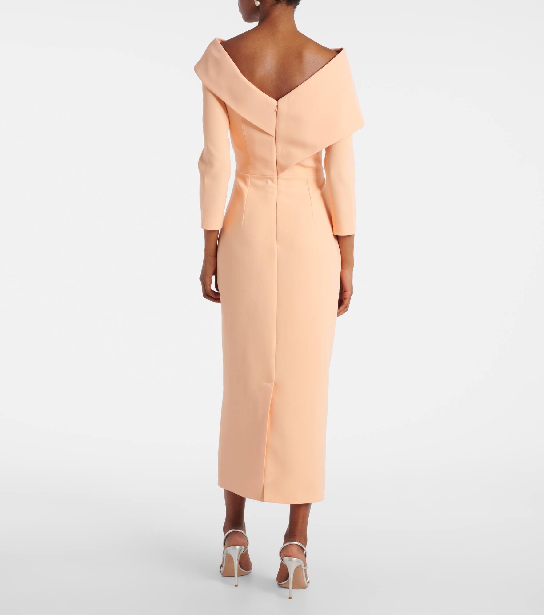 Off-shoulder crêpe midi dress - 3