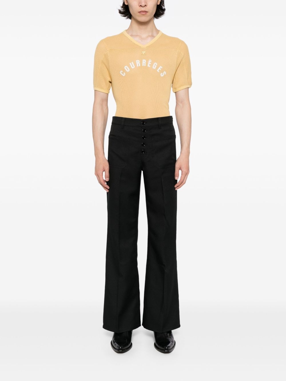 logo-print V-neck T-shirt - 2