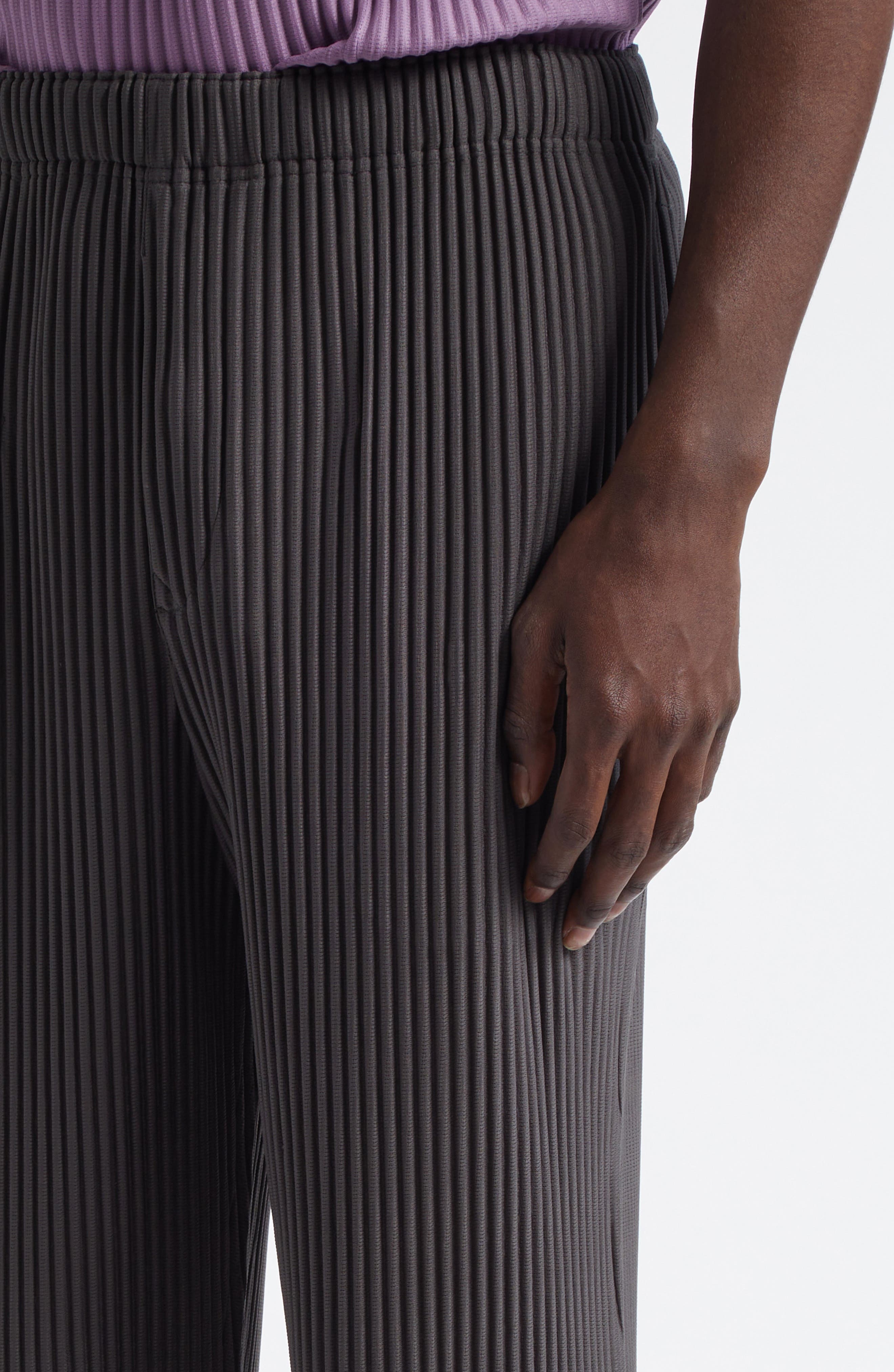 Homme Plissé Issey Miyake Monthly Colors March Pleated Straight Leg Pants in Charcoal Gray at Nordst - 5