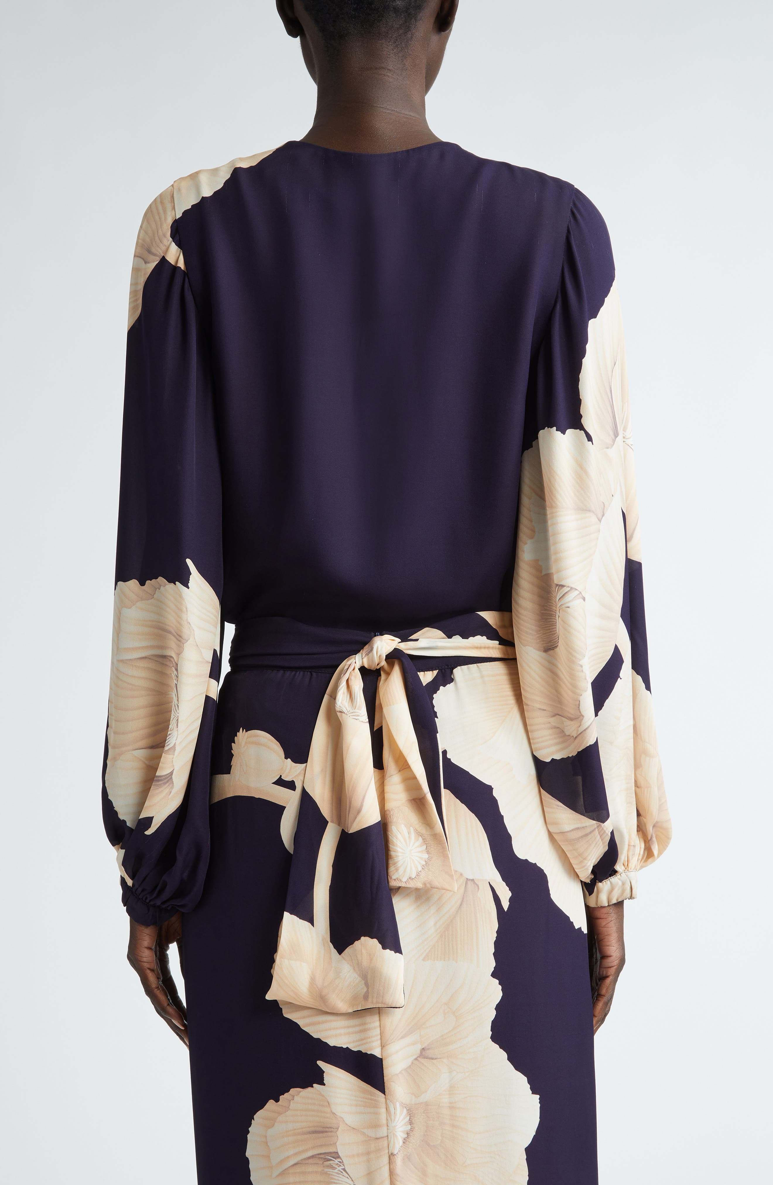 Johanna Ortiz Gotas Florales Silk Top in Opium Florals/Navy/Ecru at Nordstrom - 3
