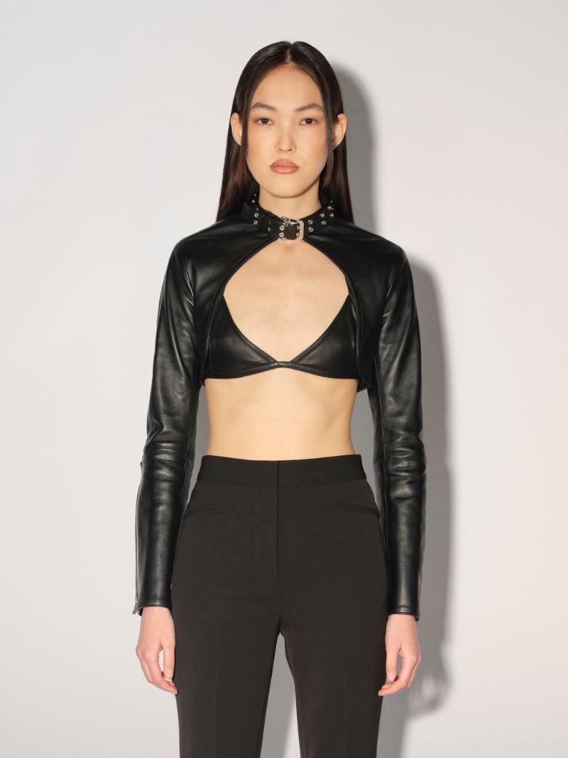 LEATHER BOLERO JACKET - 3