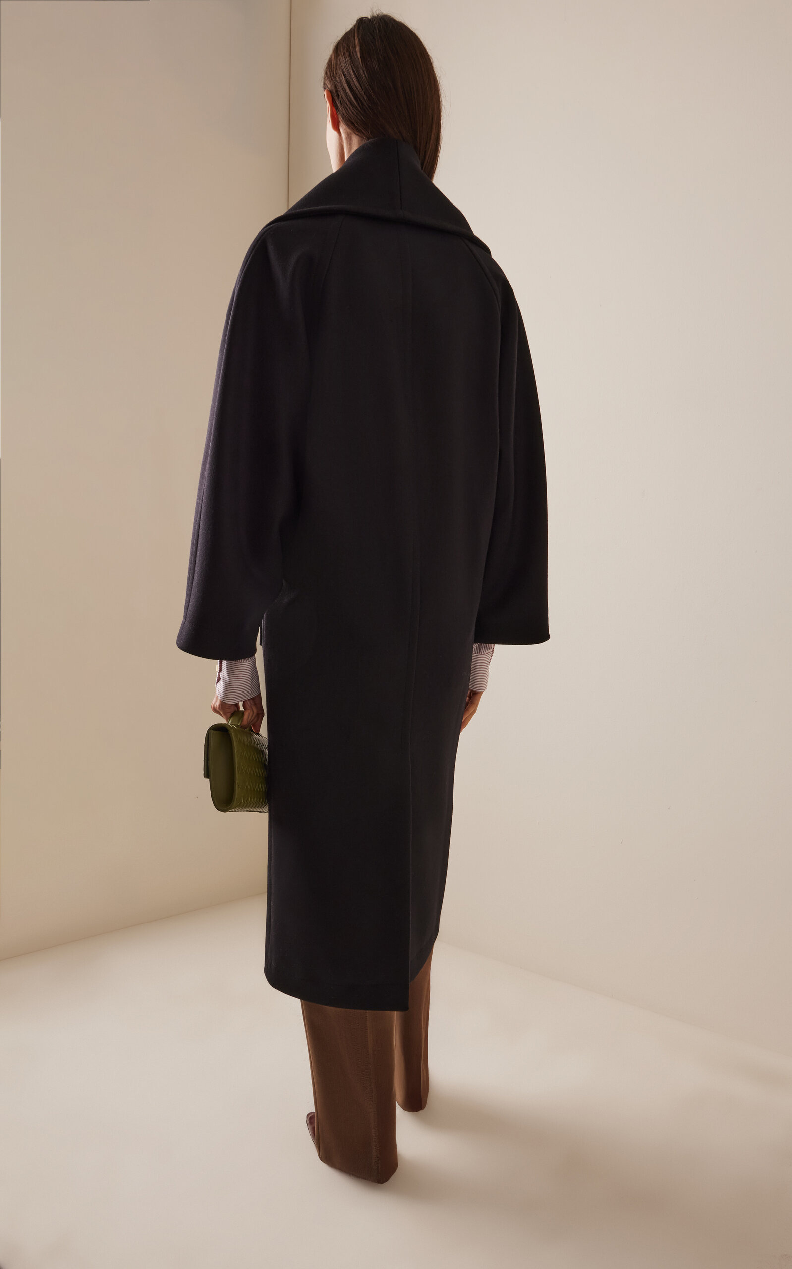 Stretch-Wool Felt Long Coat black - 4