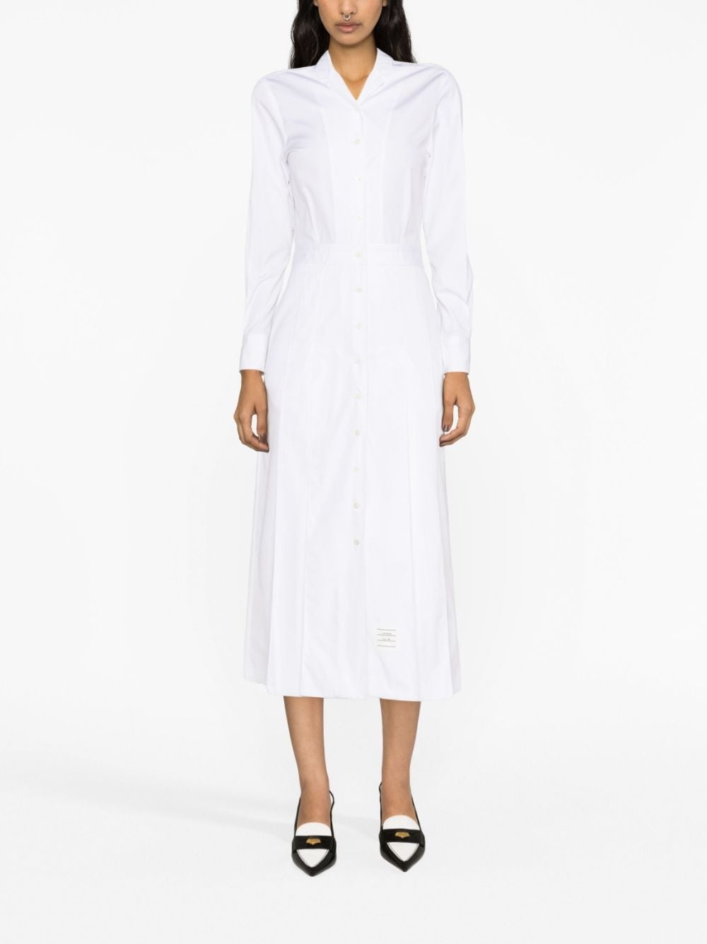 pleated poplin shirtdress - 2