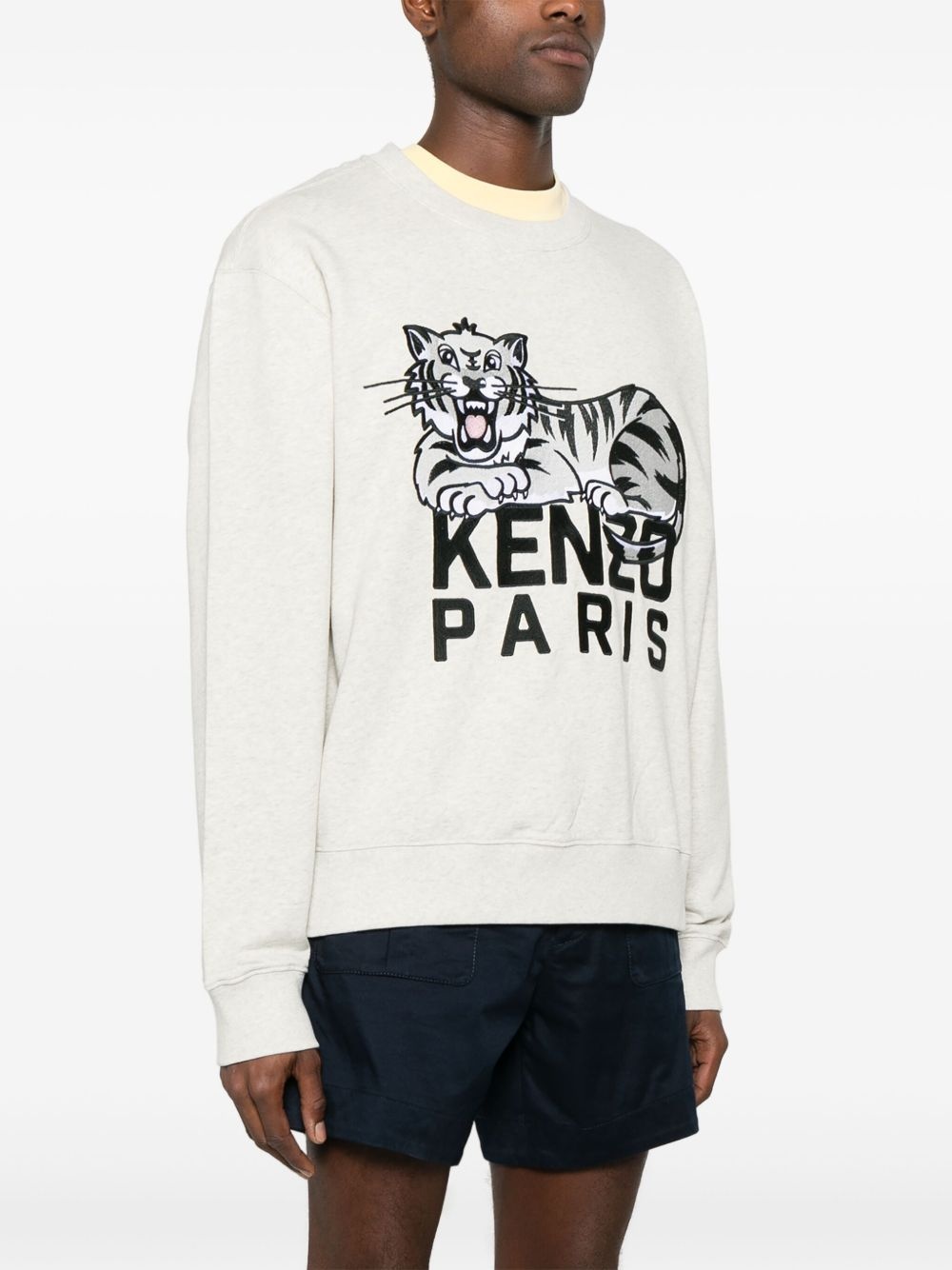 "Happy Tiger" embroidered sweatshirt - 3