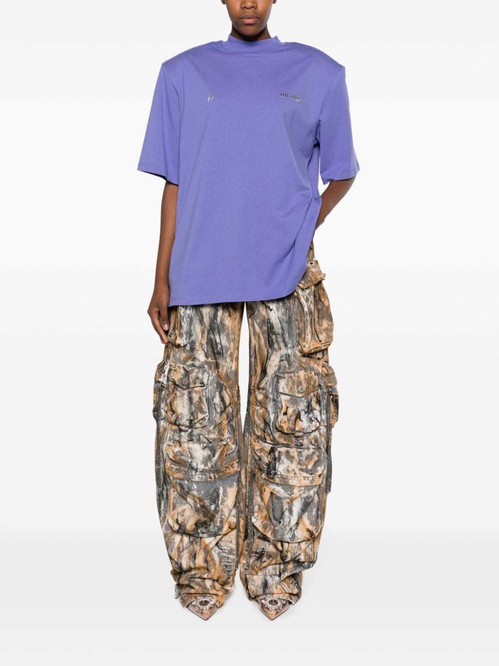 Kilie shoulder-pads cotton T-shirt - 2