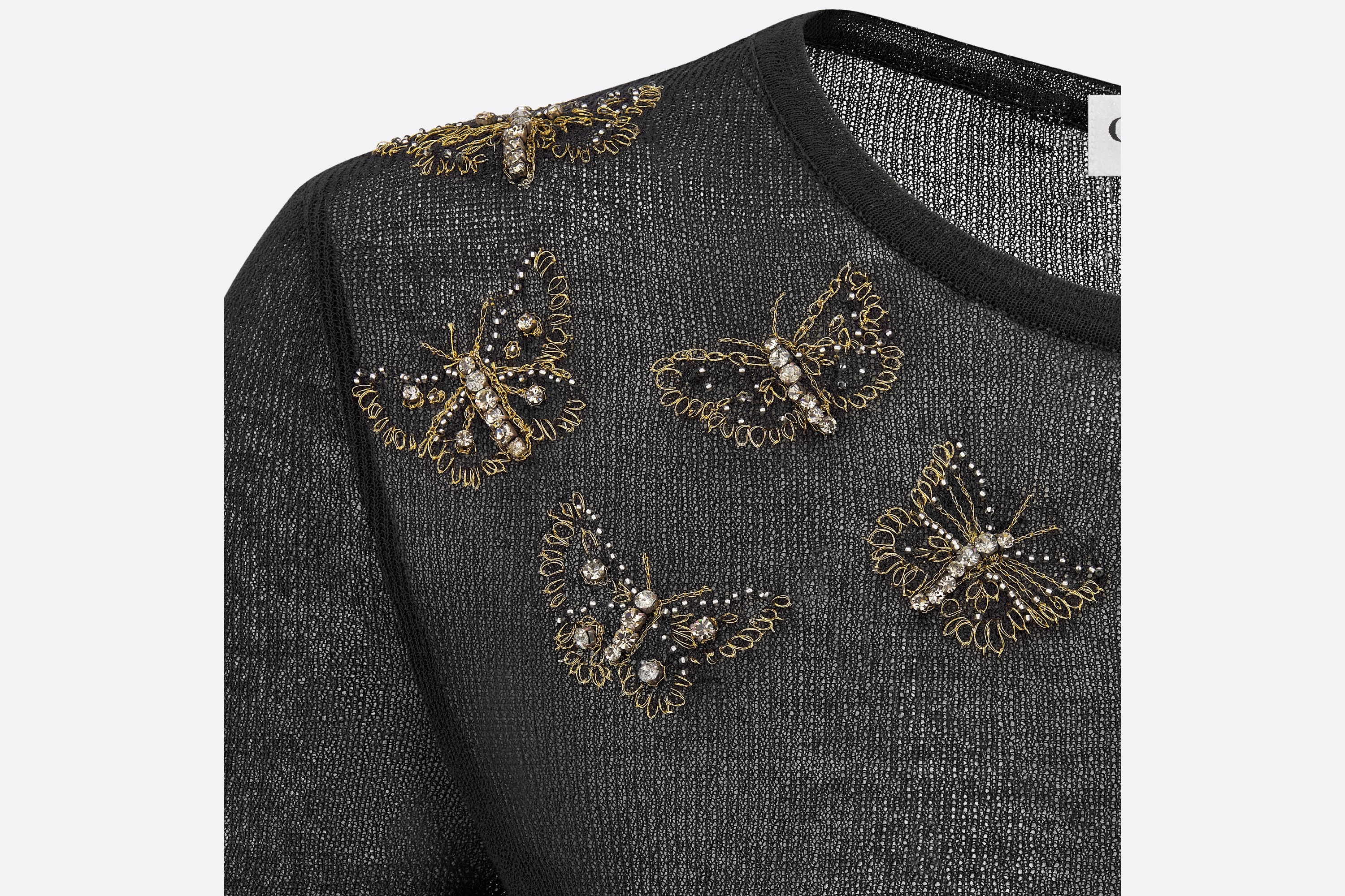Short-Sleeved Embroidered Sweater - 6