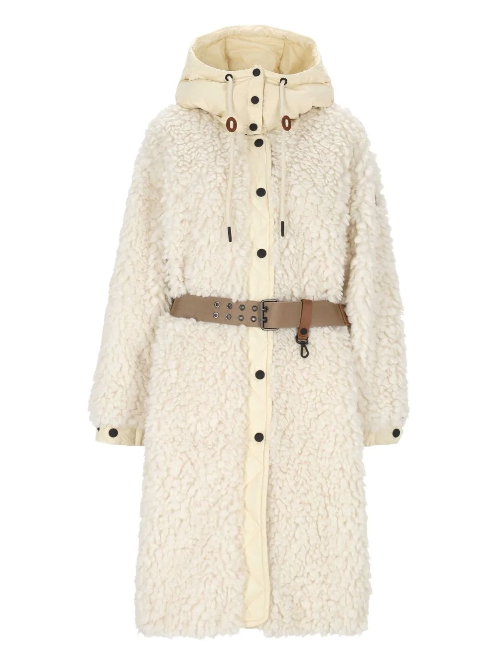 belted hooded coat - 1