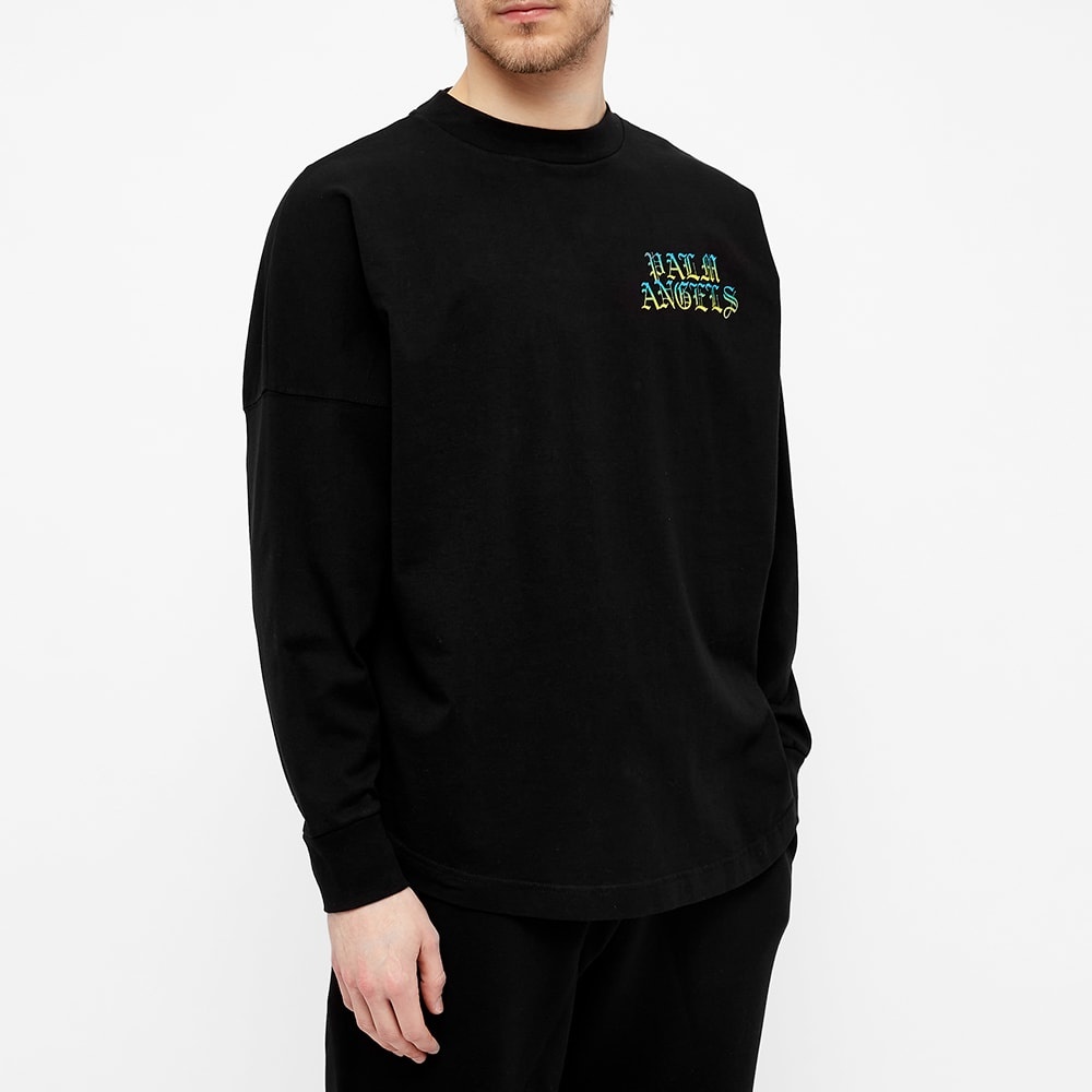 Palm Angels Long Sleeve Hue Gothic Oversized Tee - 4