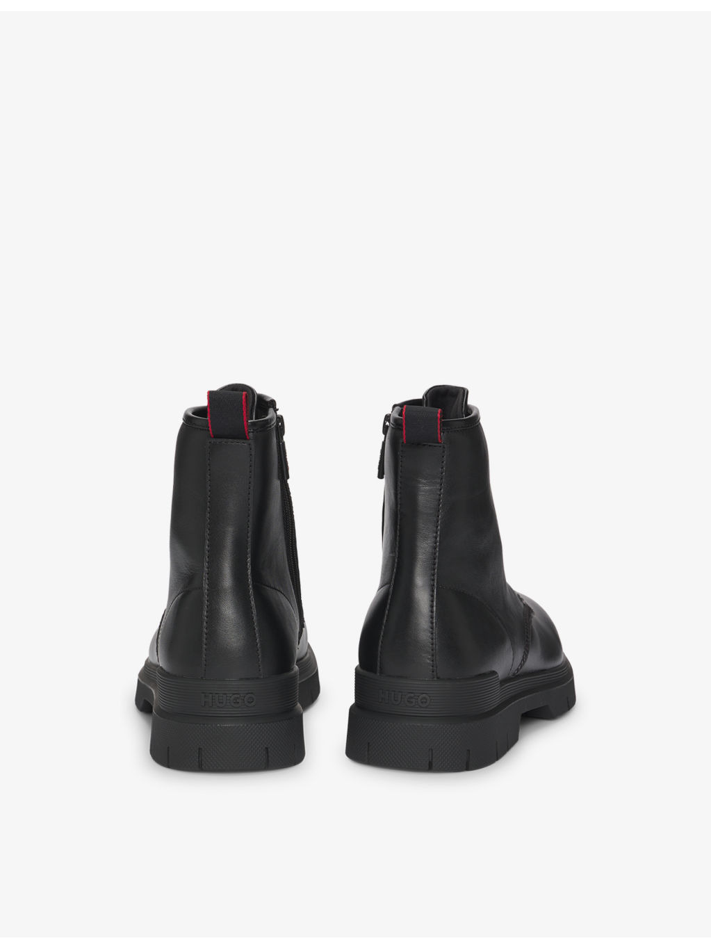 Embossed-logo leather ankle boots - 3