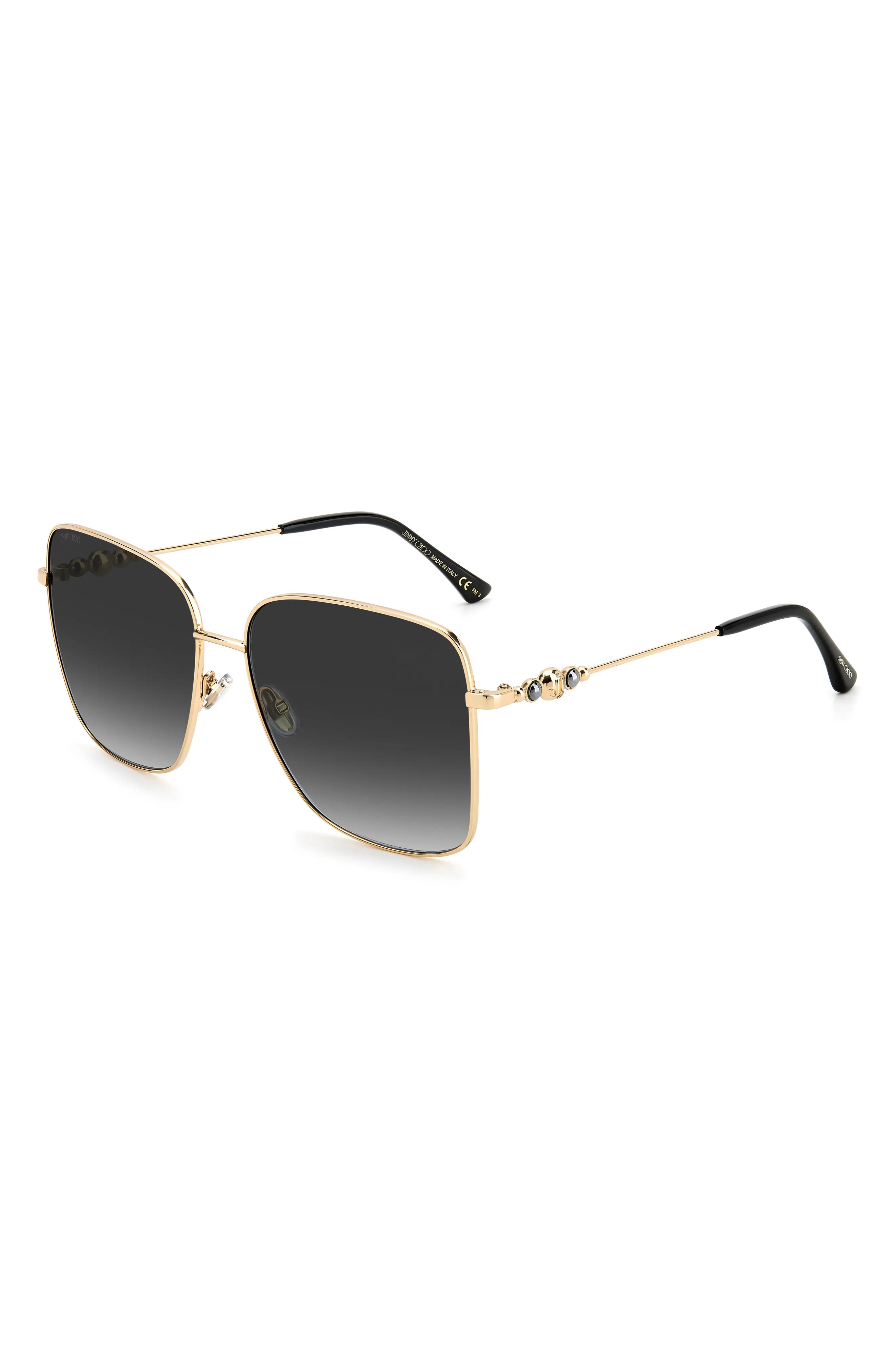 Hesters 59mm Gradient Square Sunglasses in Black Gold /Grey Shaded - 2