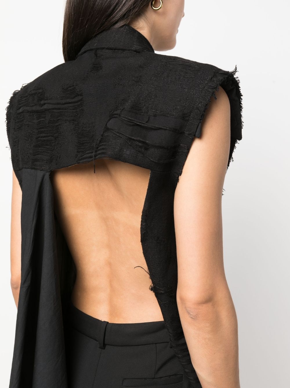 deconstructed backless double-breasted waistcoat - 5