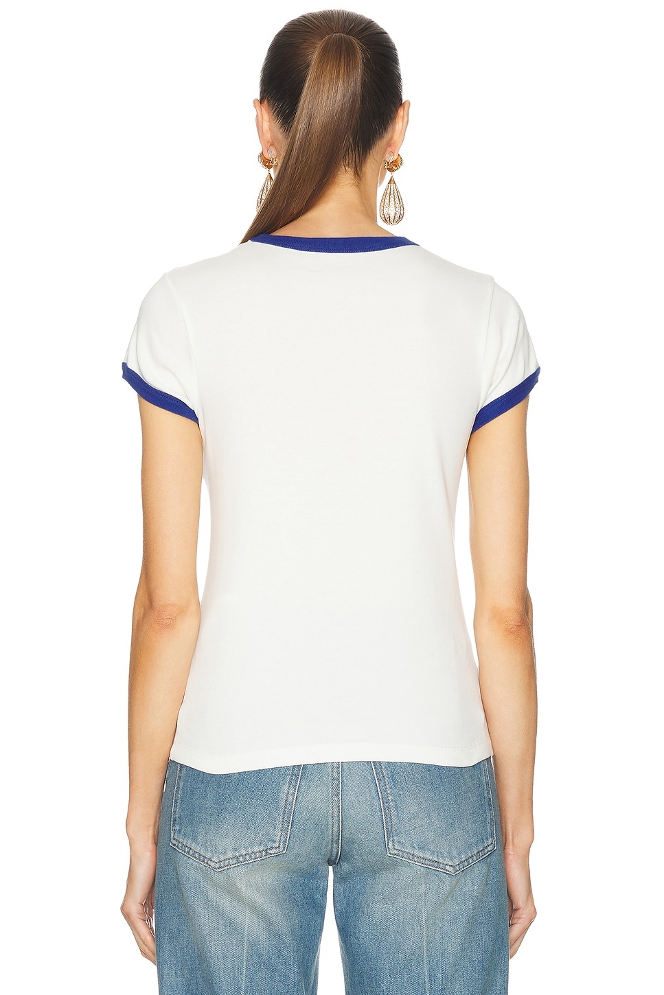 【送料&関税込】Valentino Cotton T-shirt With Striped Patter VALENTINO GARAVANI Striped printed cotton-jersey T-shirt