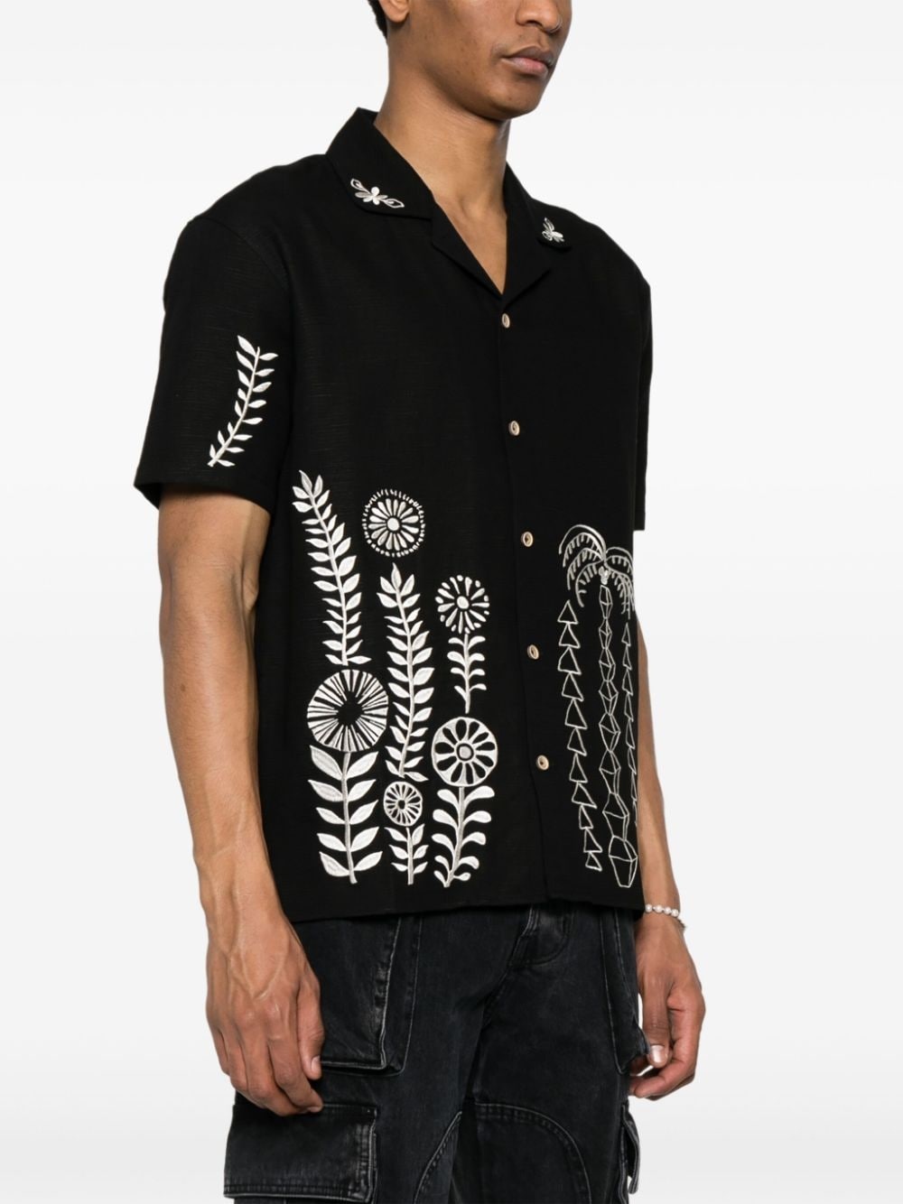 embroidered textured shirt - 3