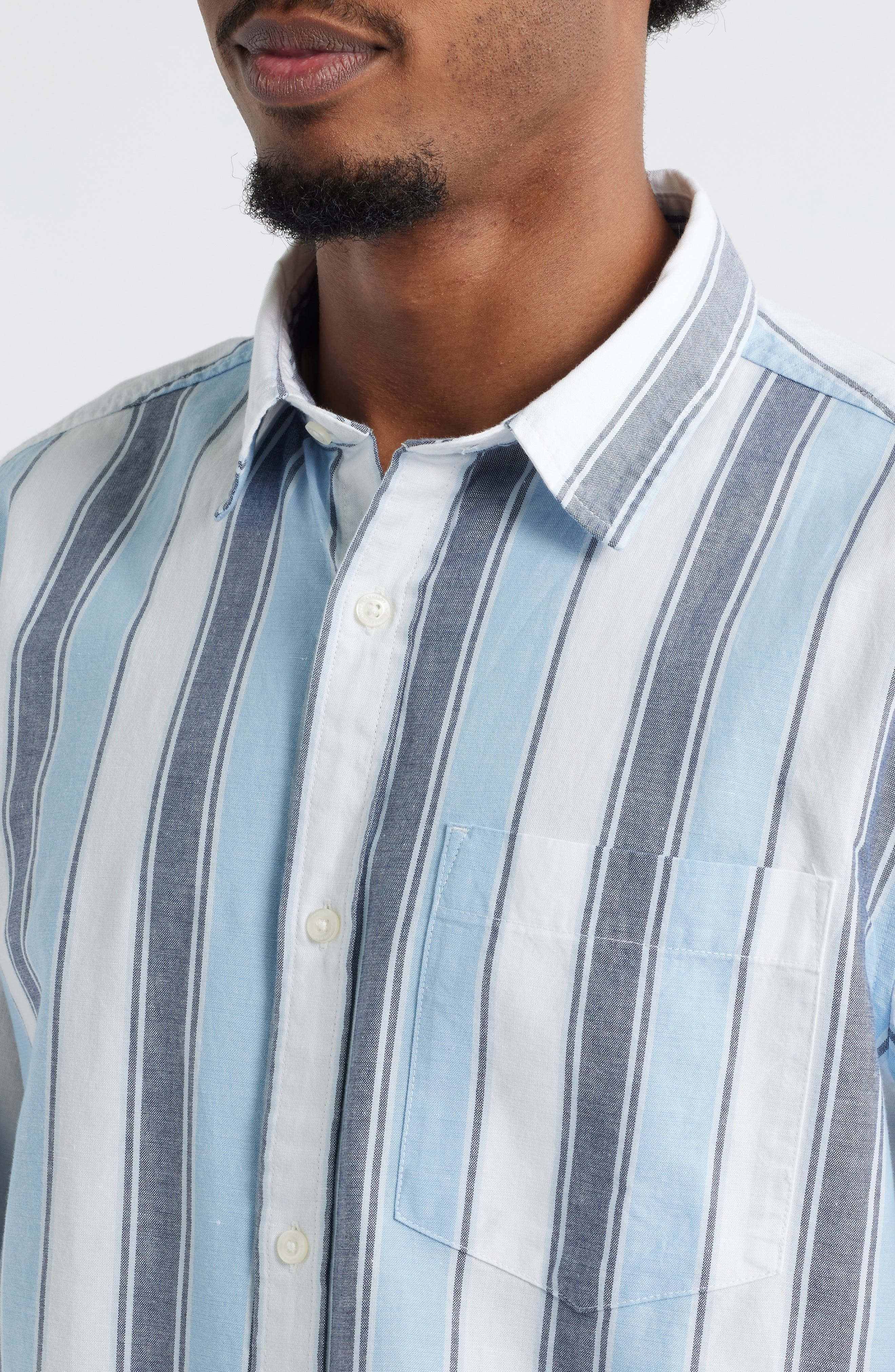 Carhartt Work In Progress Kendricks Button-Up Shirt in Kendricks Stripe Blue at Nordstrom - 2